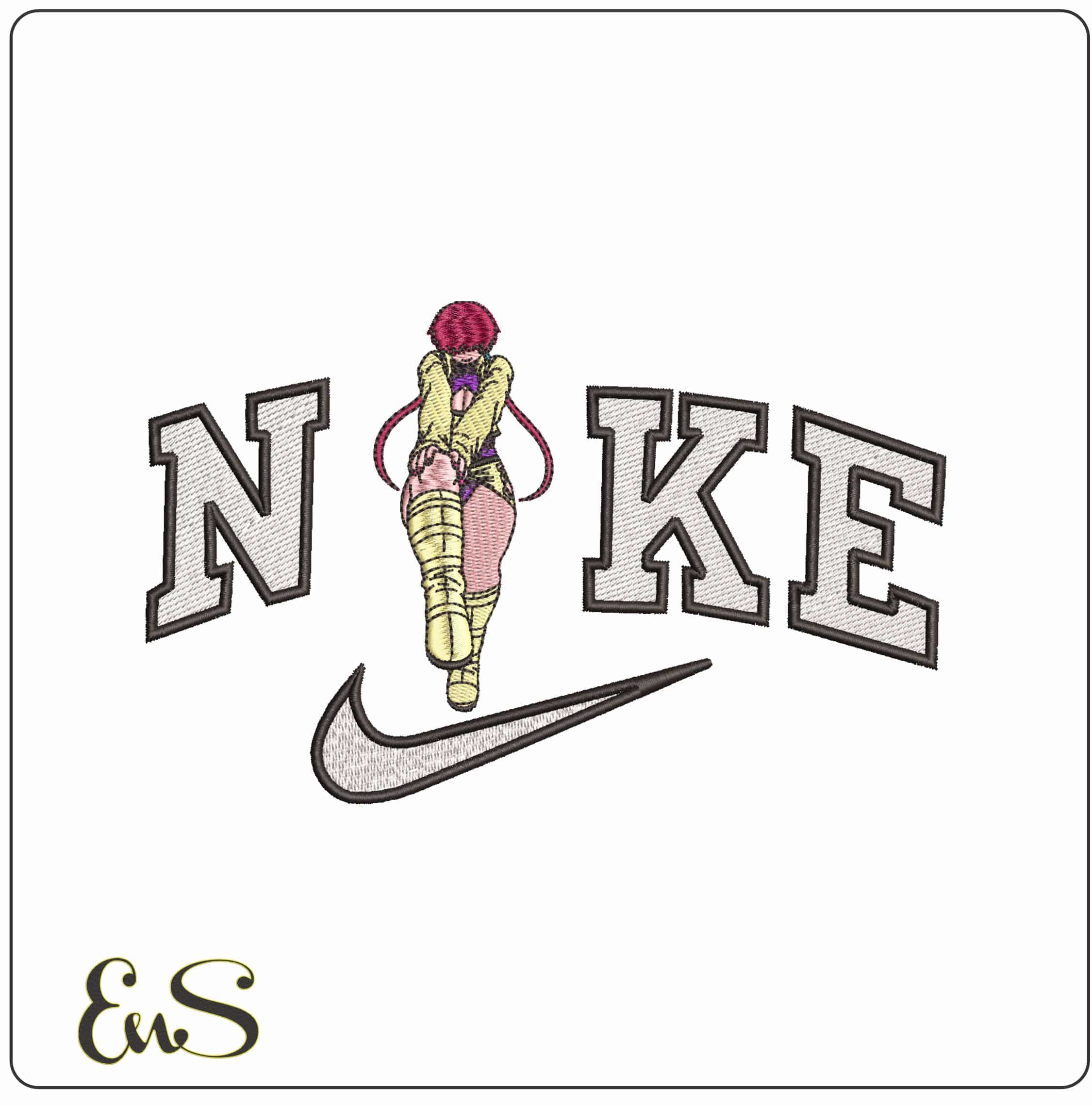 Nike Shermie King of Fighters Anime- Elegant embroidery design file - instant download