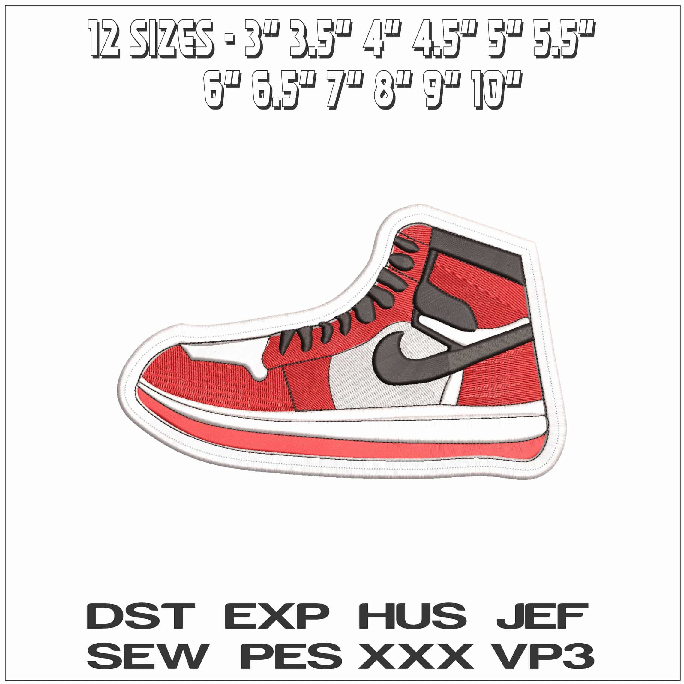 Nike Shoe- Elegant embroidery design file - instant download — view 2