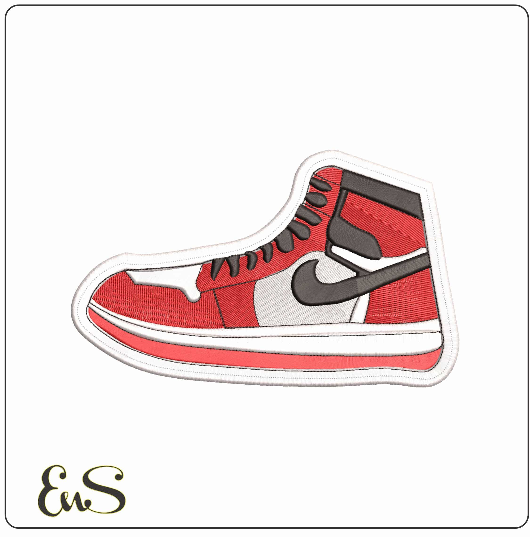 Nike Shoe- Elegant embroidery design file - instant download