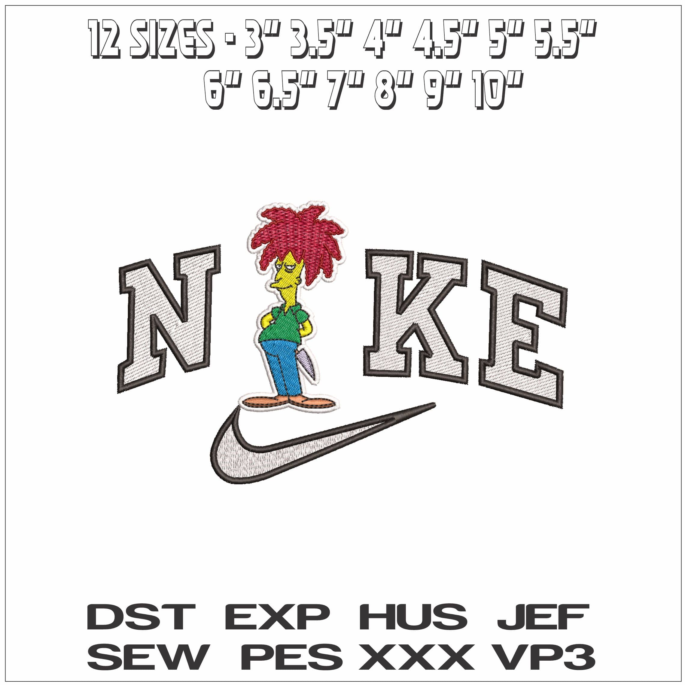 Nike Sideshow Bob The Simpsons- Elegant embroidery design file - instant download — view 2