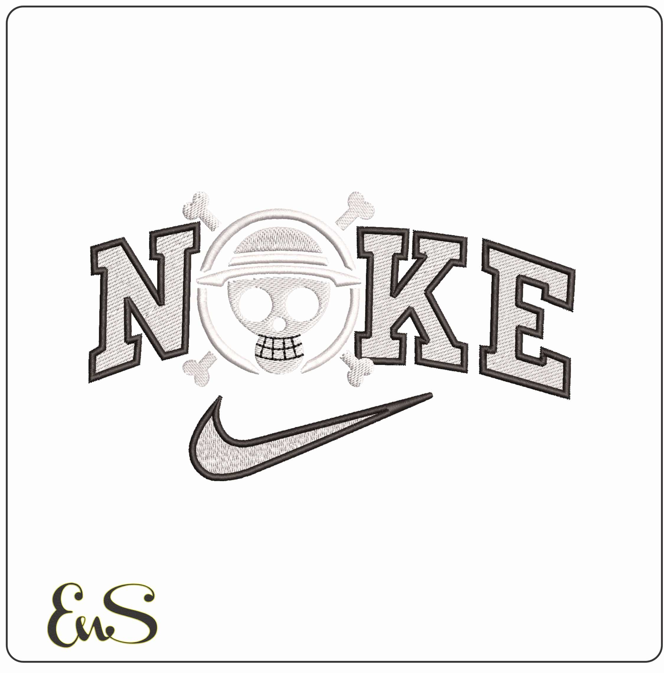Nike Simple One Piece logo Anime- Elegant embroidery design file - instant download