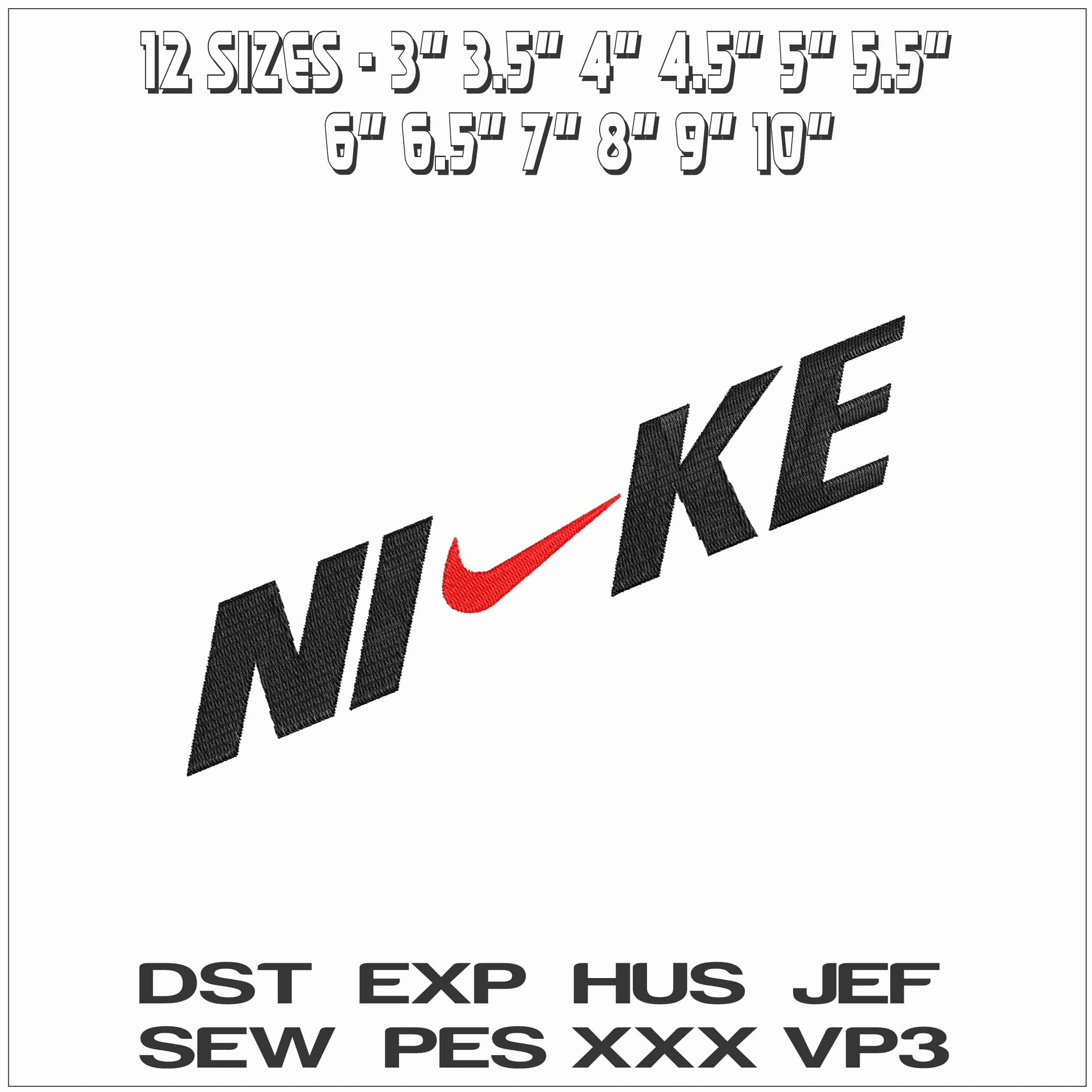 Nike Slanted Logo- Elegant embroidery design file - instant download — view 2
