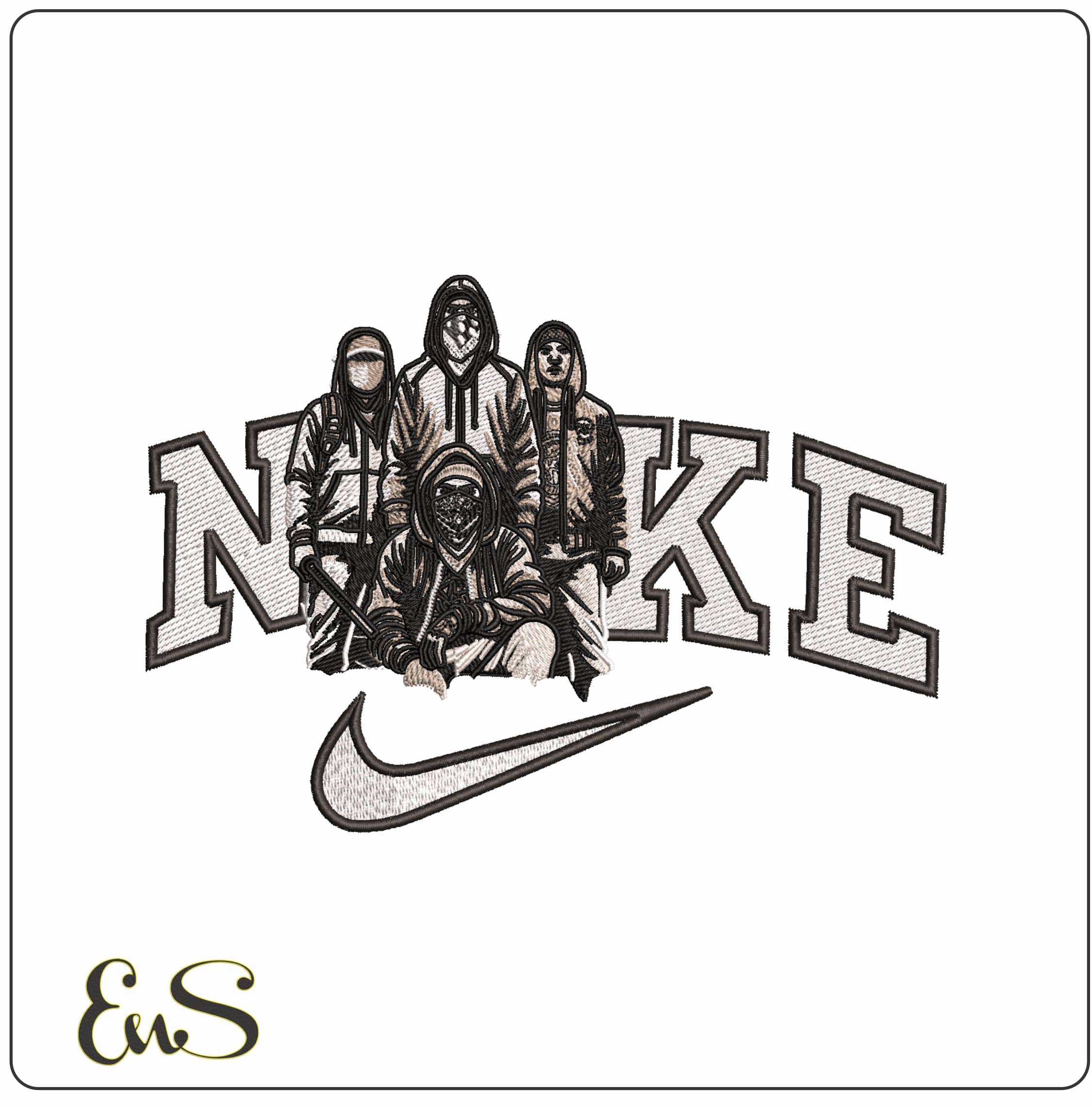 Nike Small Street Gang- Elegant embroidery design file - instant download