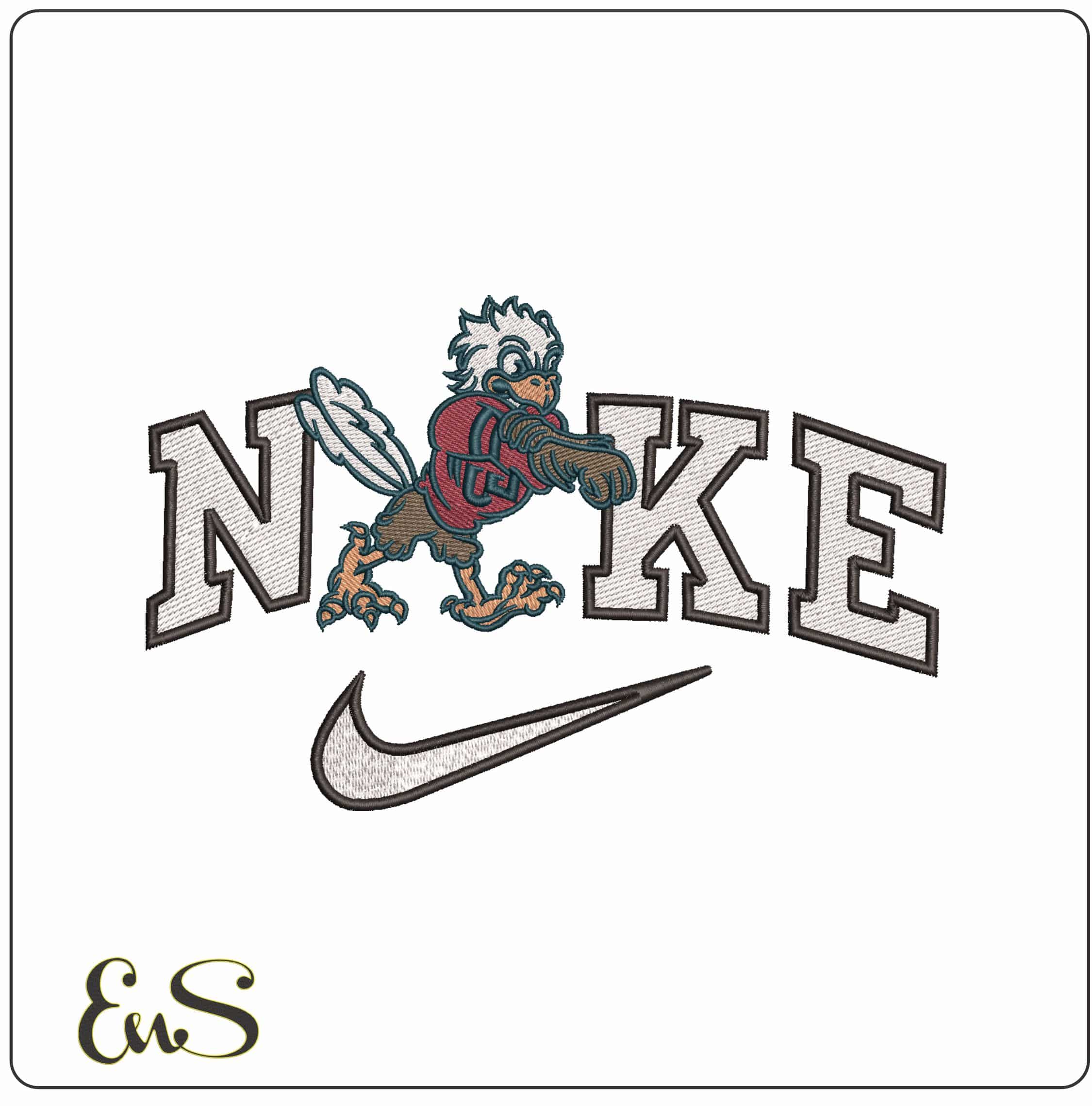 Nike Sparky Mascot Liberty University- Elegant embroidery design file - instant download
