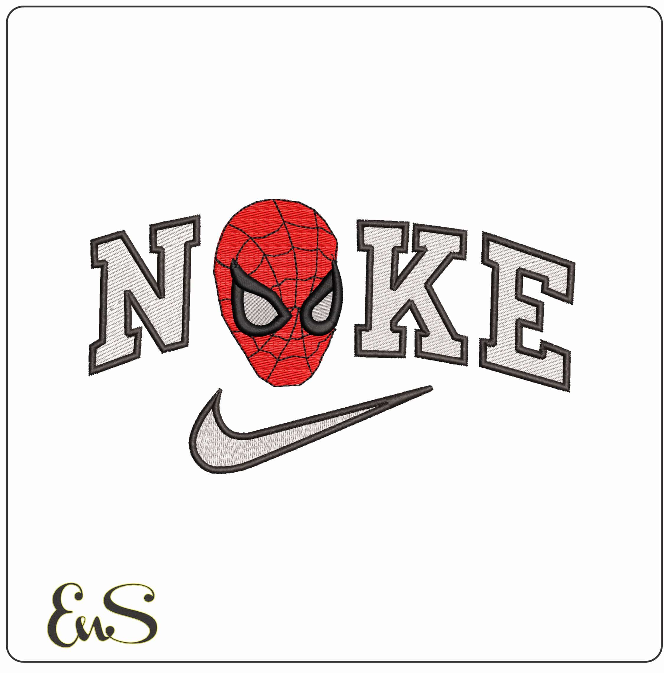Nike Spiderman Mask- Elegant embroidery design file - instant download