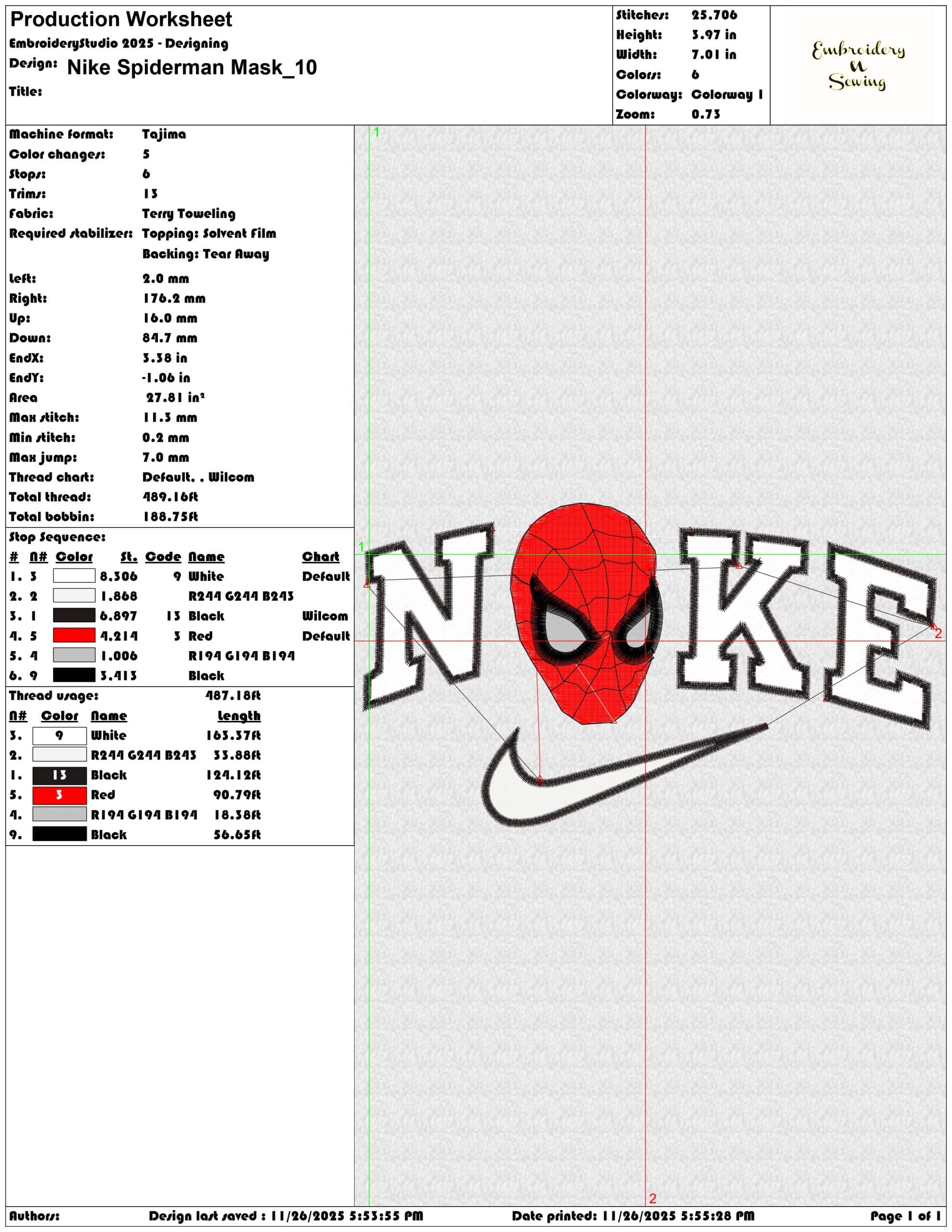 Nike Spiderman Mask- Elegant embroidery design file - instant download — view 3