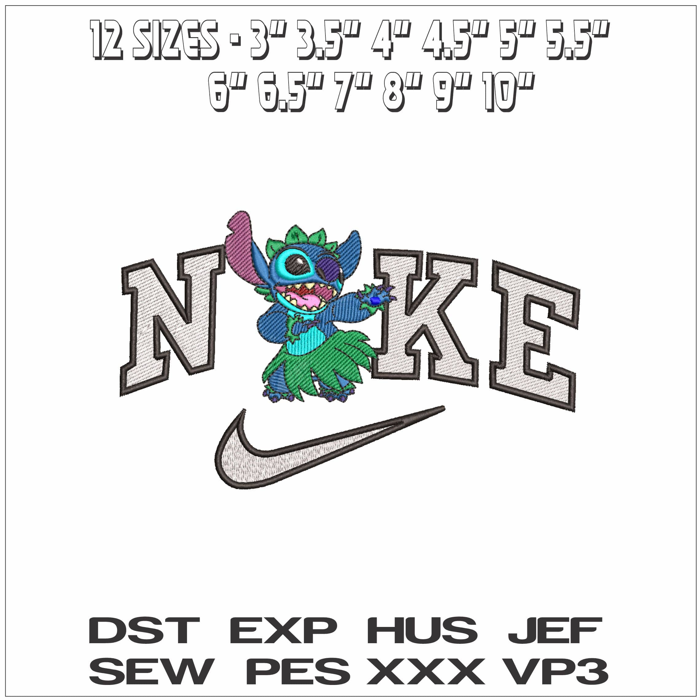Nike Stitch Hola- Elegant embroidery design file - instant download — view 2