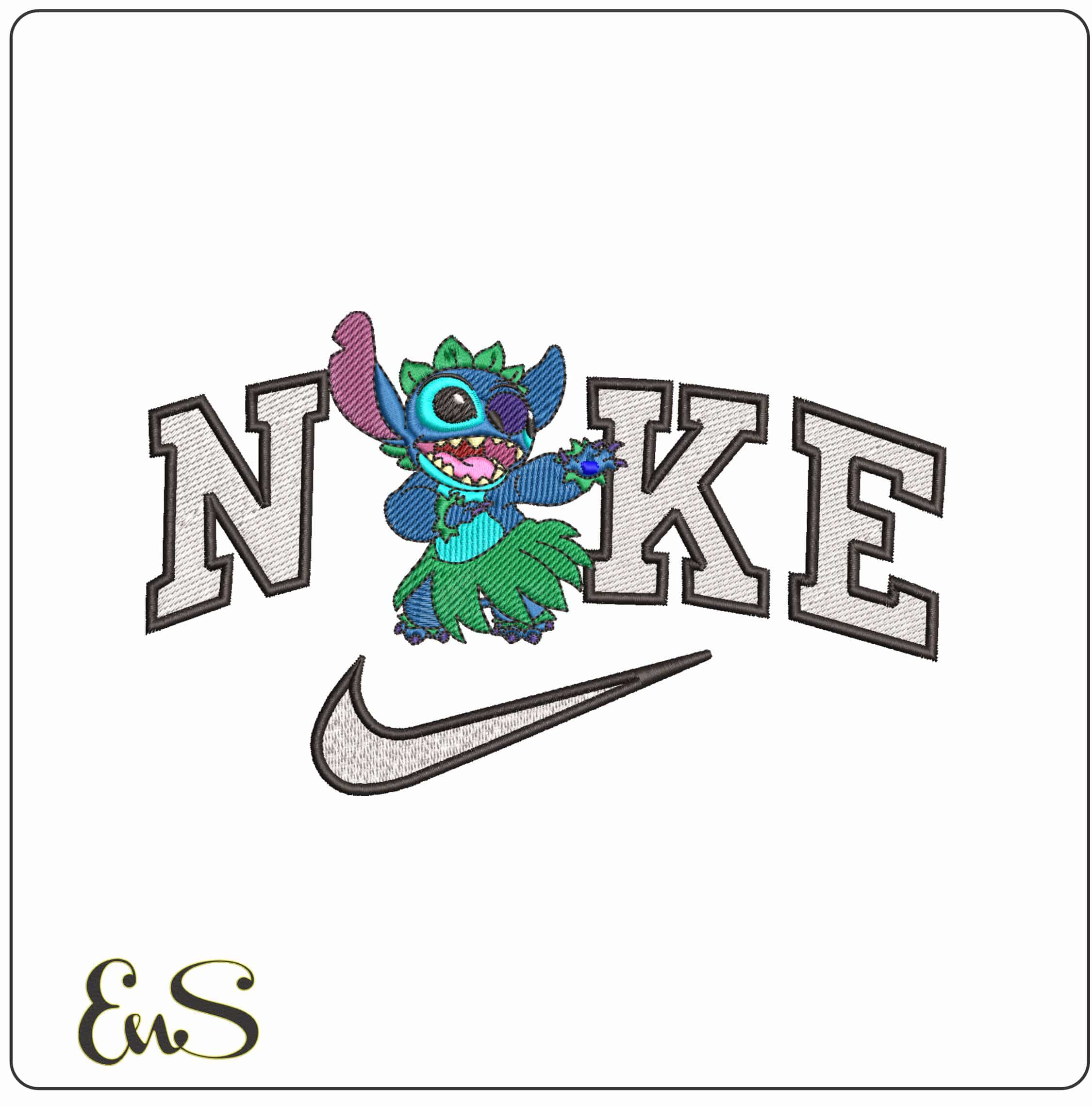 Nike Stitch Hola- Elegant embroidery design file - instant download