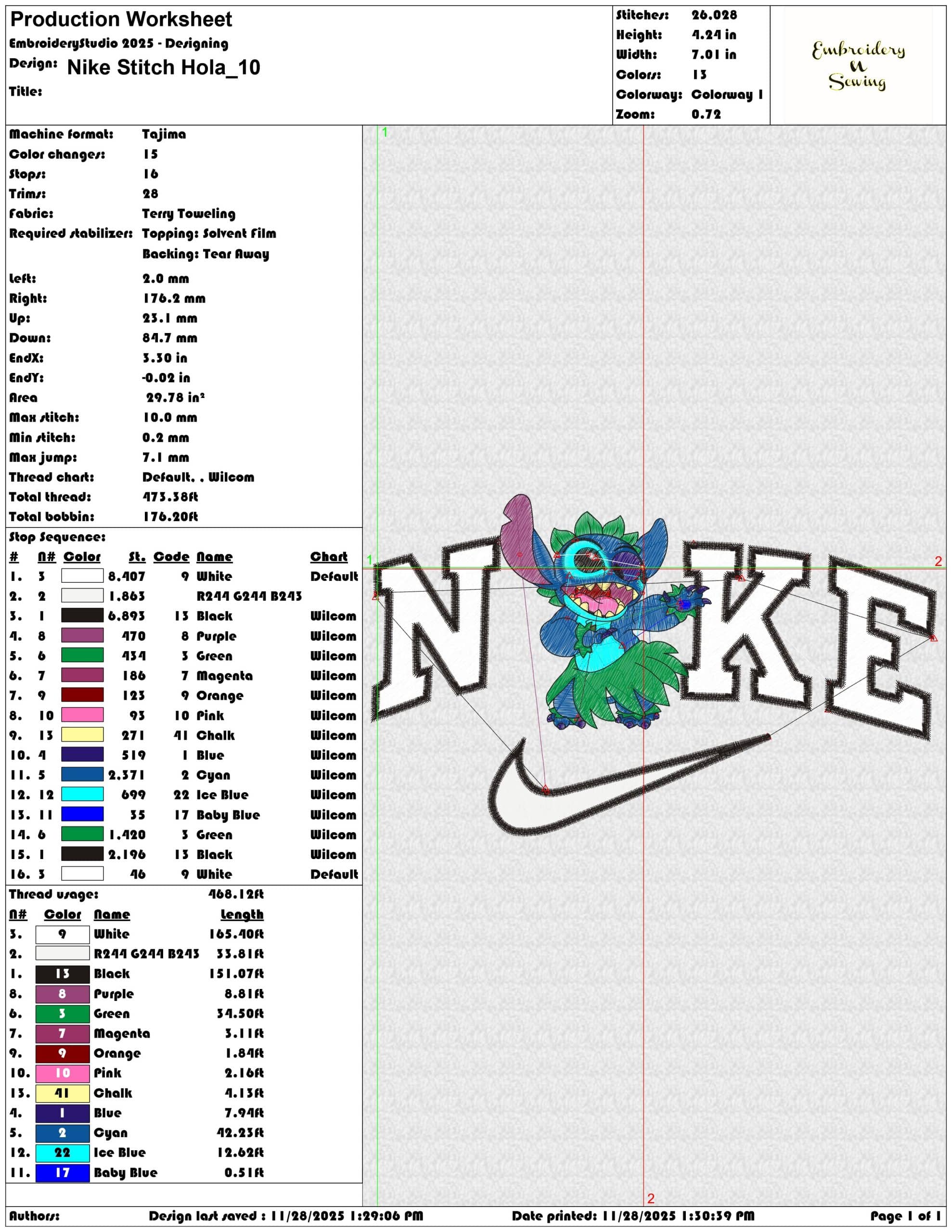 Nike Stitch Hola- Elegant embroidery design file - instant download — view 3