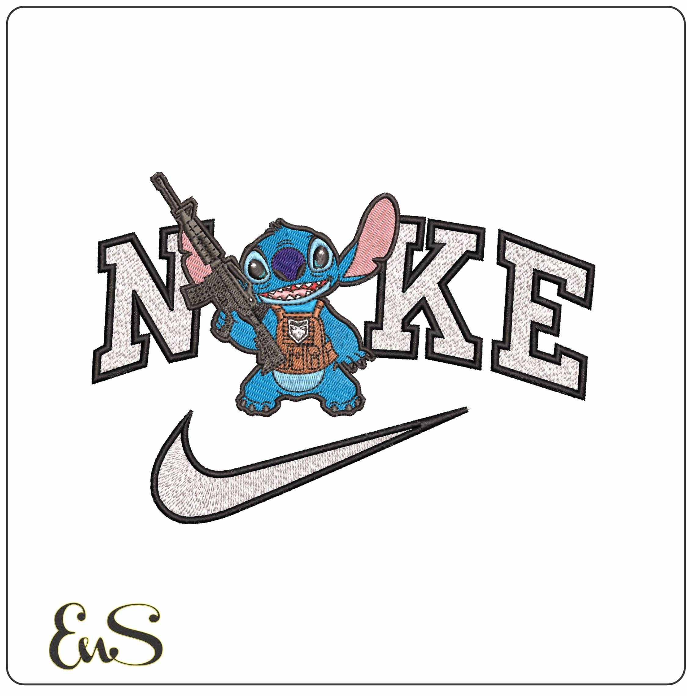 Nike Stitch Swat- Elegant embroidery design file - instant download