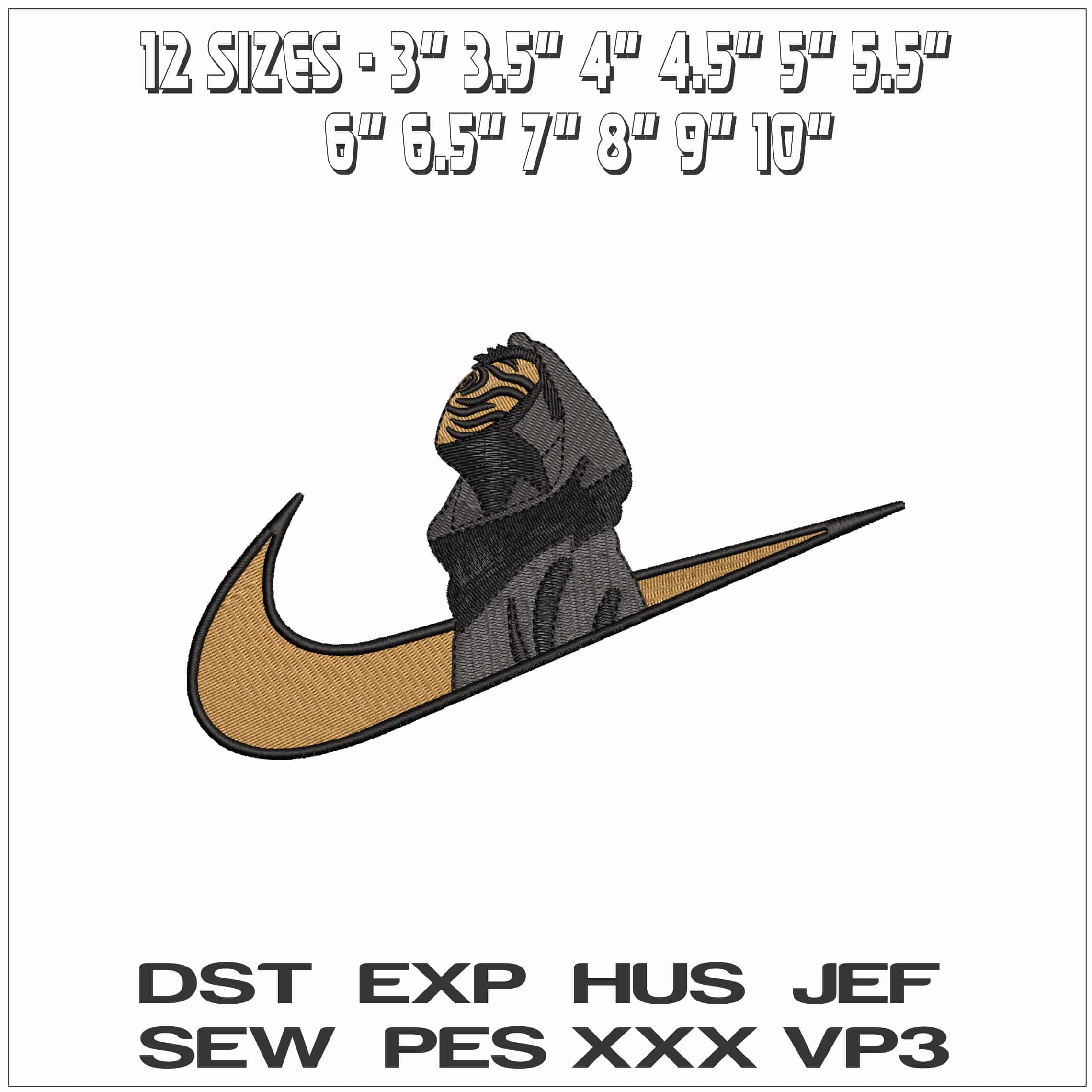 Nike Swoosh Obitos Ten Tails Naruto Anime- Elegant embroidery design file - instant download — view 2