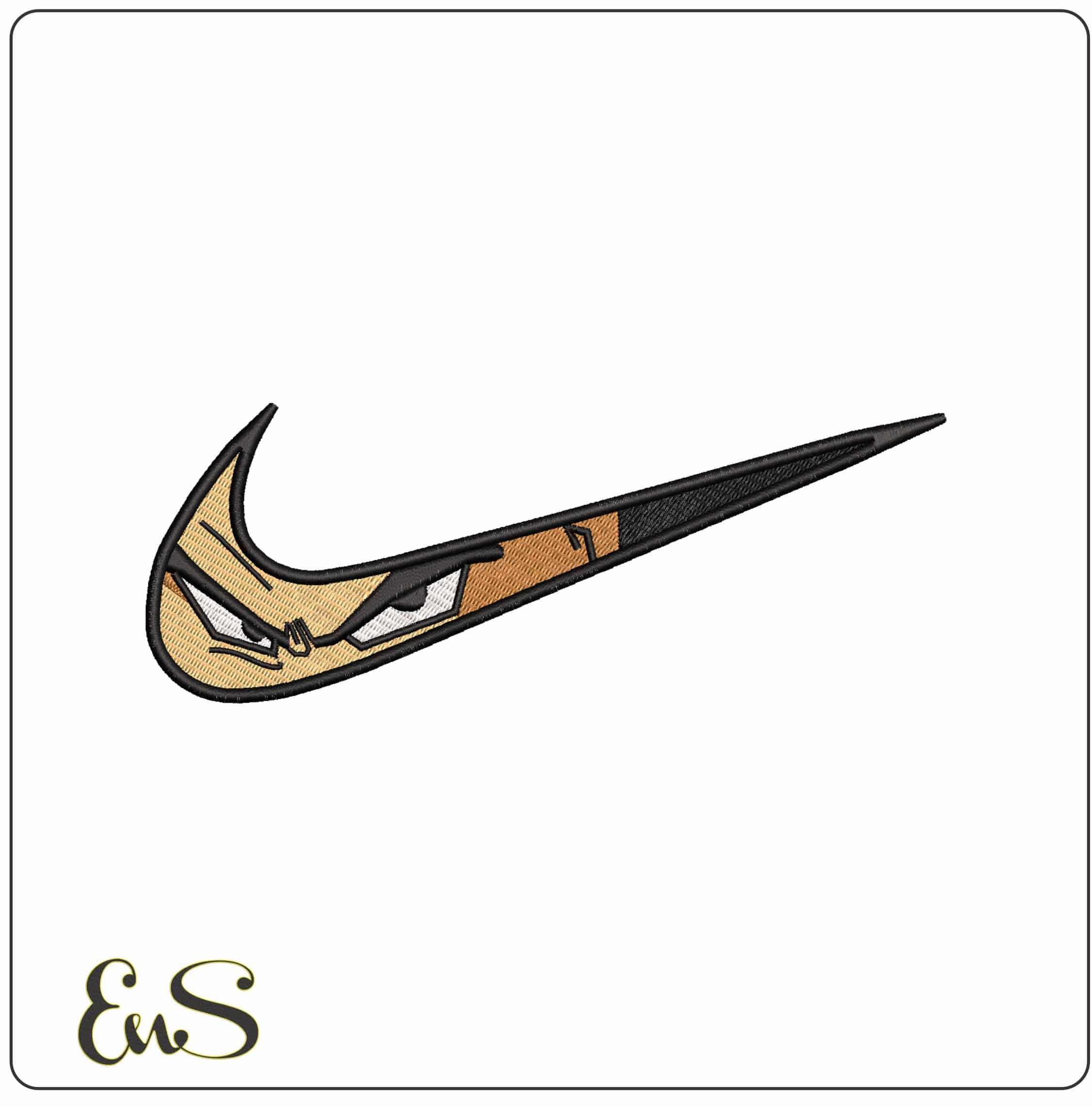 Nike Swoosh Vegetta eyes- Elegant embroidery design file - instant download