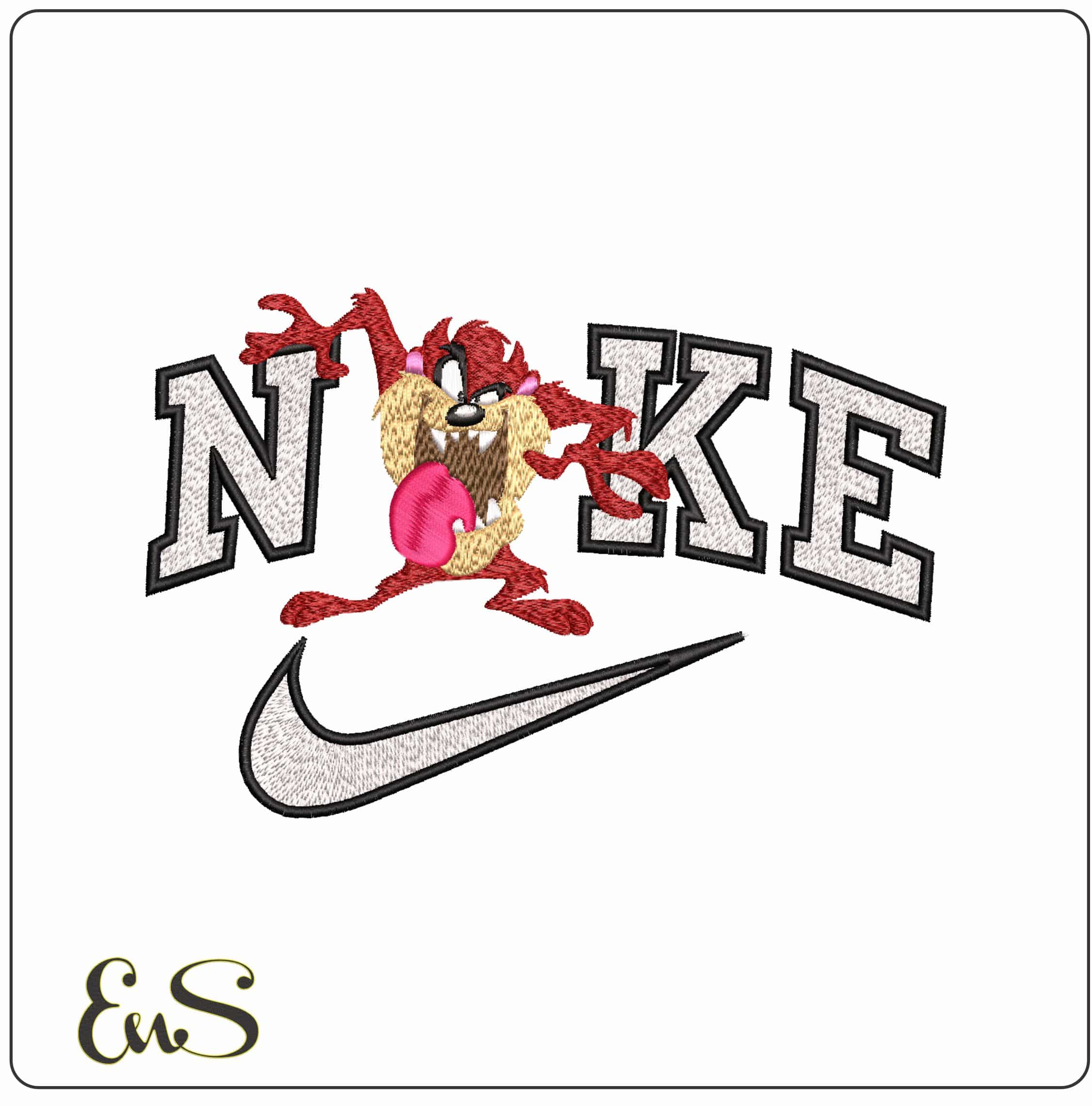 Nike Taz Looney Tunes- Elegant embroidery design file - instant download