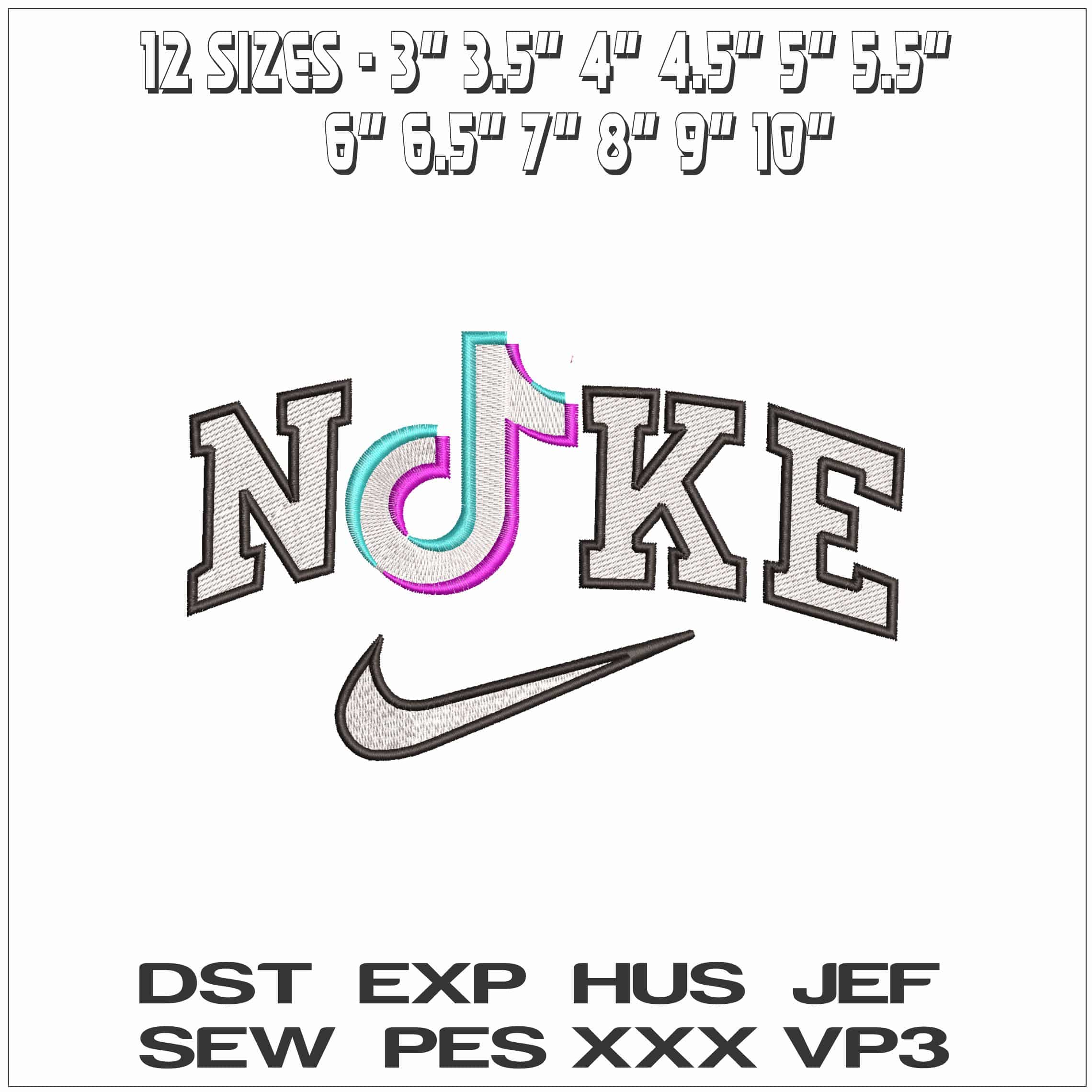 Nike TIKTOK Logo- Elegant embroidery design file - instant download — view 2
