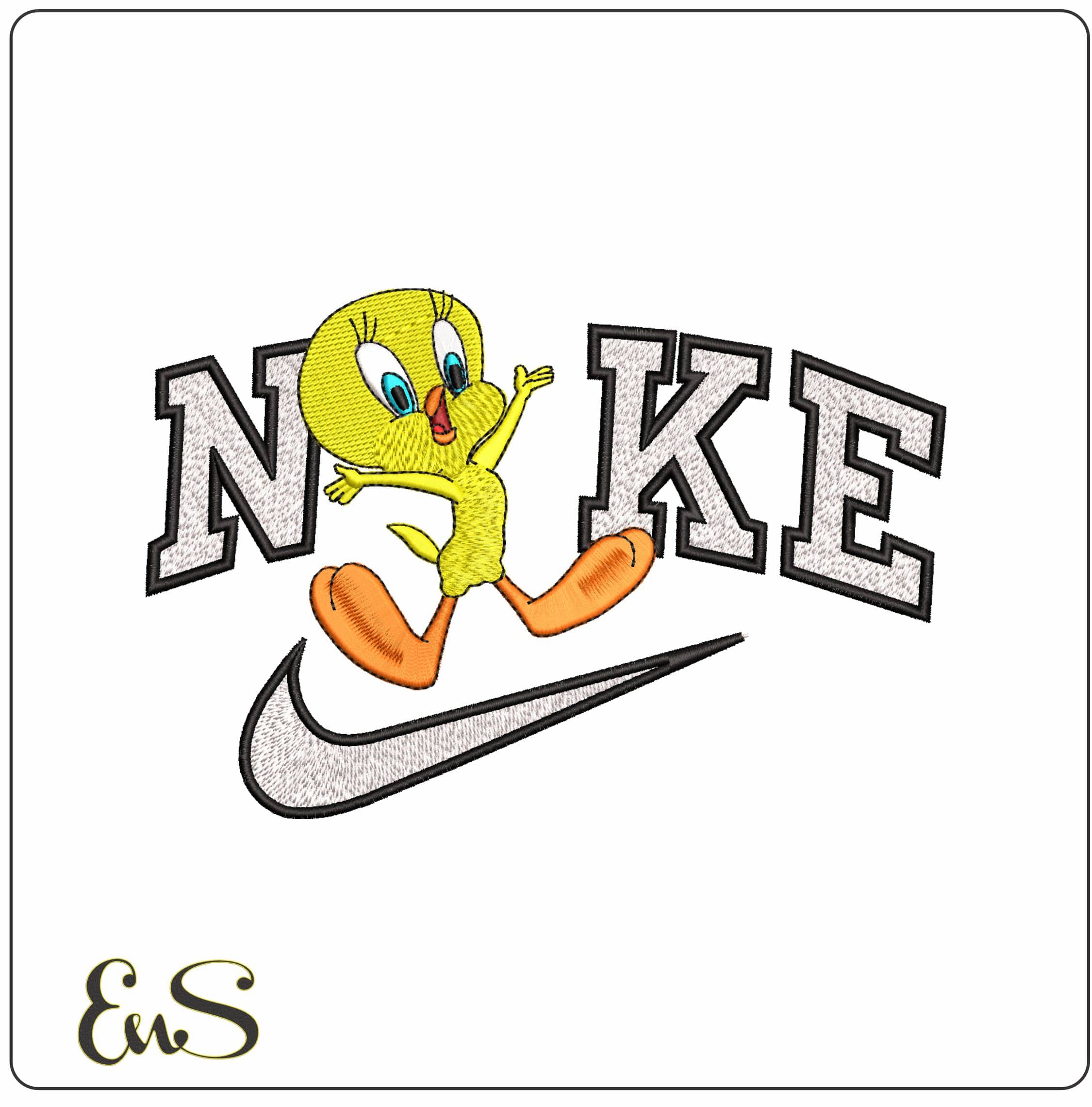 Nike Tweety Pie Looney Tune- Elegant embroidery design file - instant download