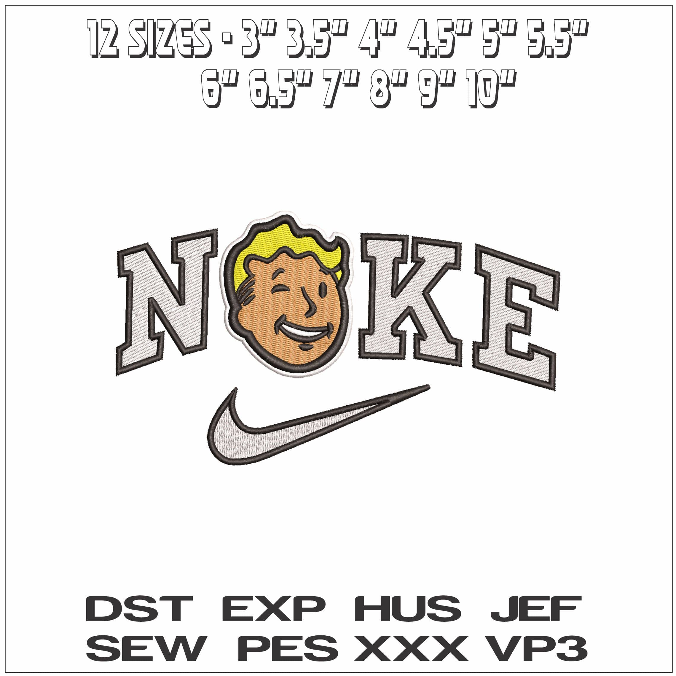 Nike Vault Boy Fall out - Elegant embroidery design file - instant download — view 2