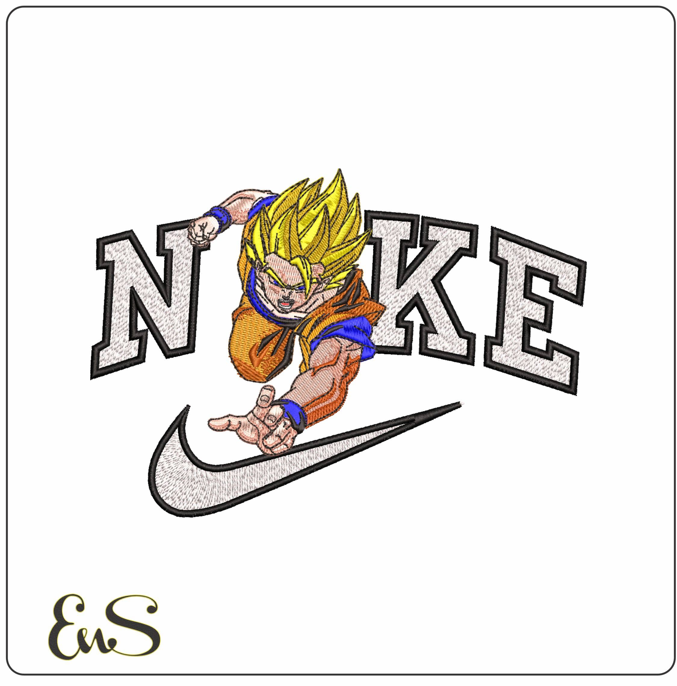 Nike Vegata Attacking Anime - Elegant embroidery design file - instant download
