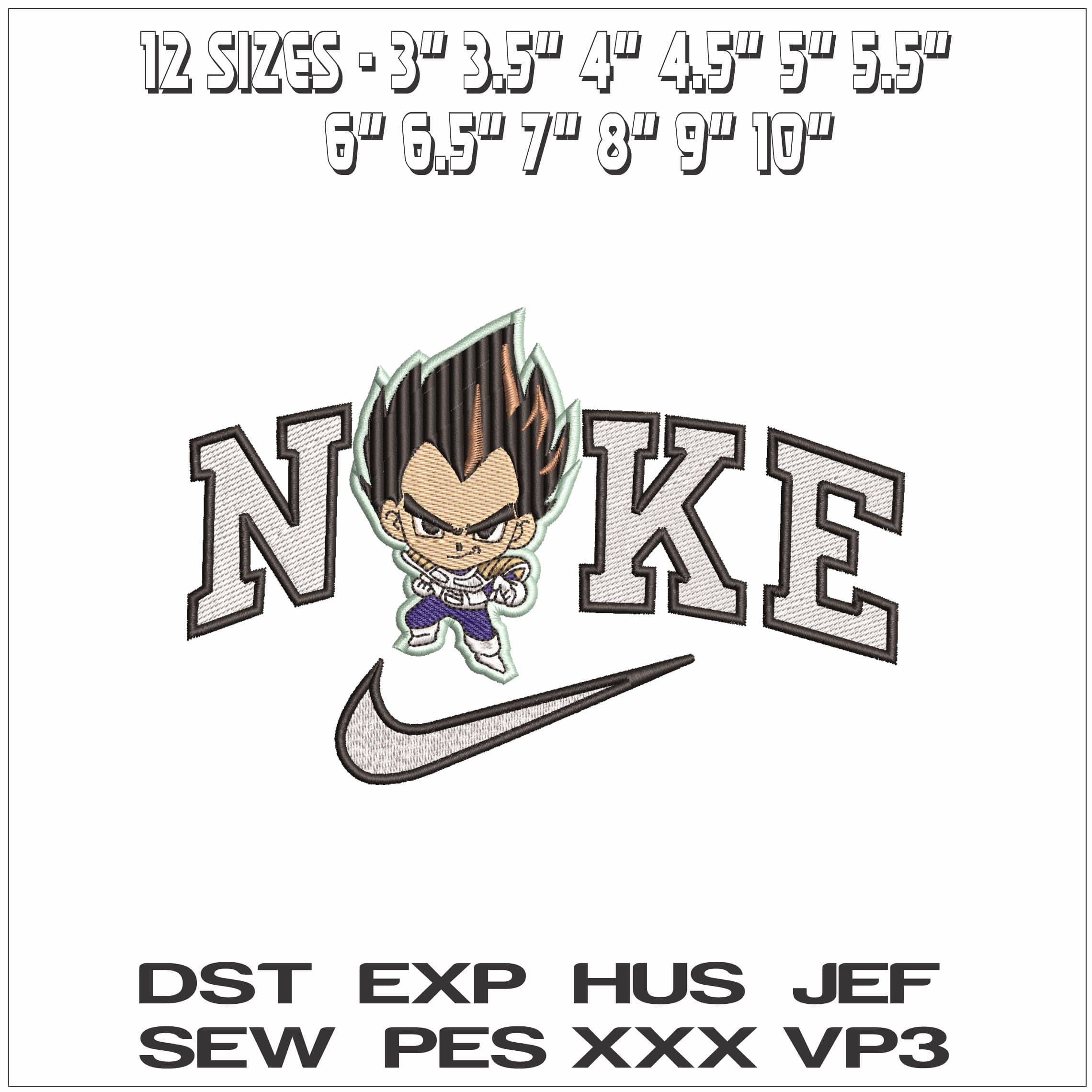 Nike Vegatta Chibi Anime - Elegant embroidery design file - instant download — view 2