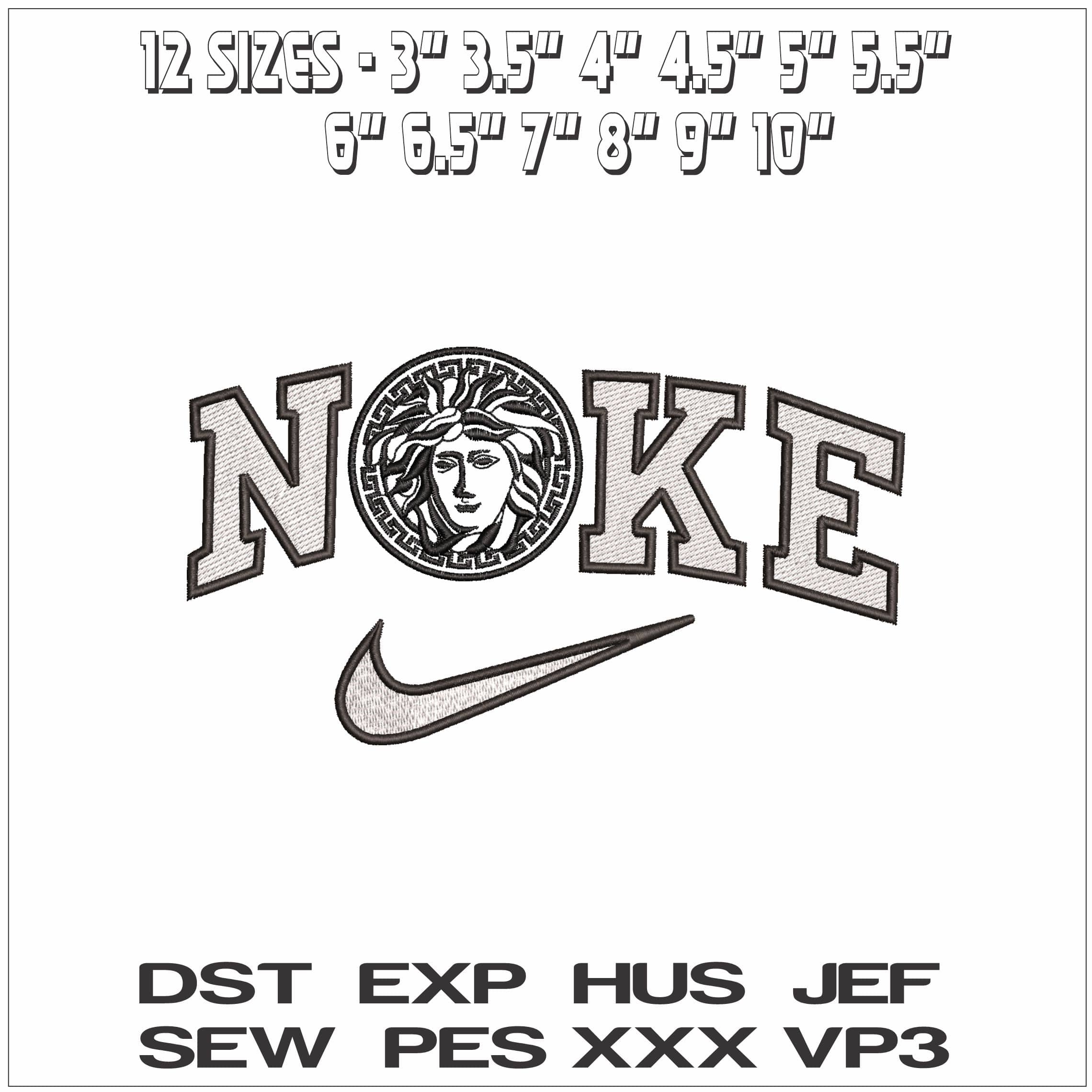 Nike Versace Logo - Elegant embroidery design file - instant download — view 2