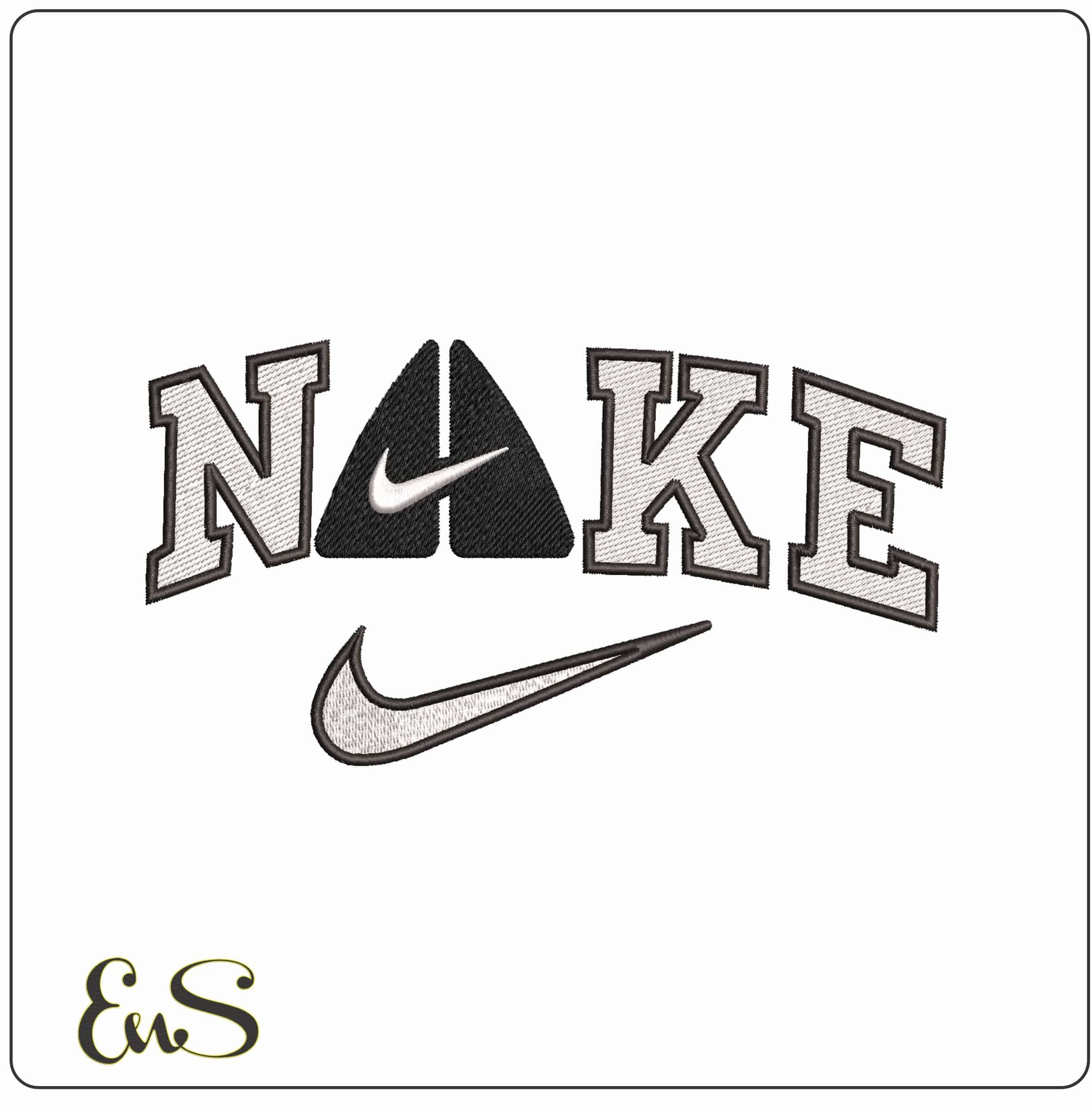 Nike Vintage Nike Logo - Elegant embroidery design file - instant download