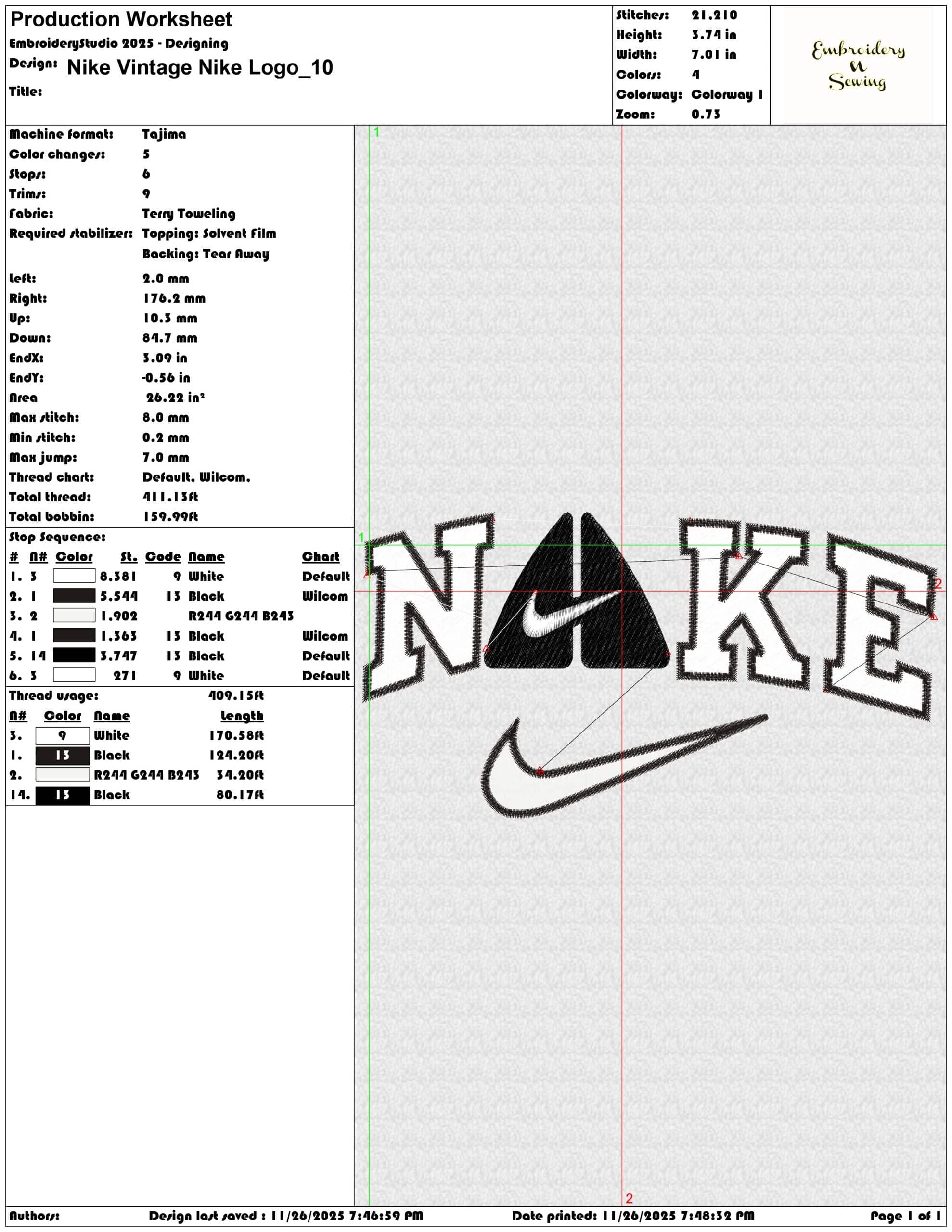 Nike Vintage Nike Logo - Elegant embroidery design file - instant download — view 3