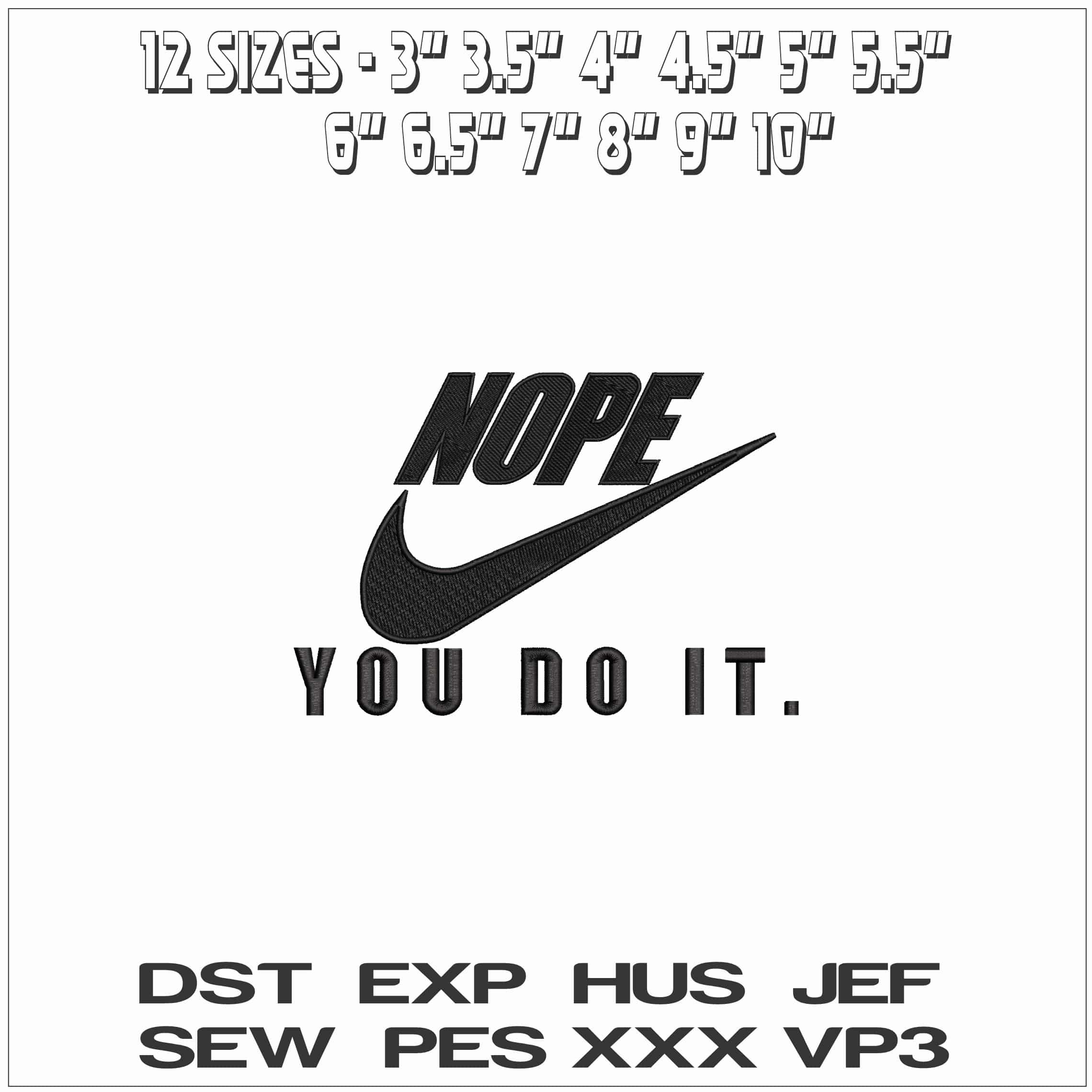 NOPE - Elegant embroidery design file - instant download — view 2