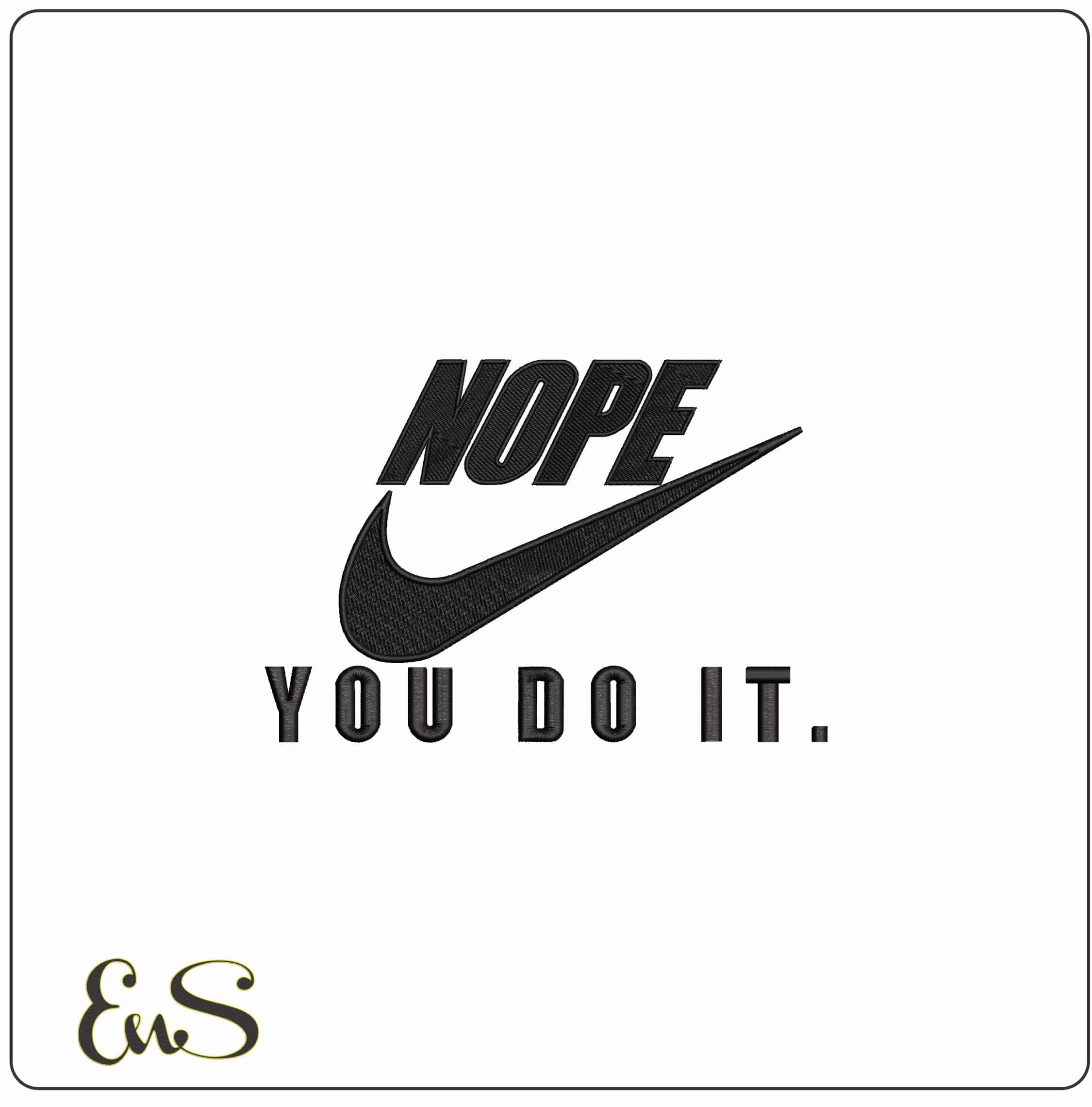 NOPE - Elegant embroidery design file - instant download