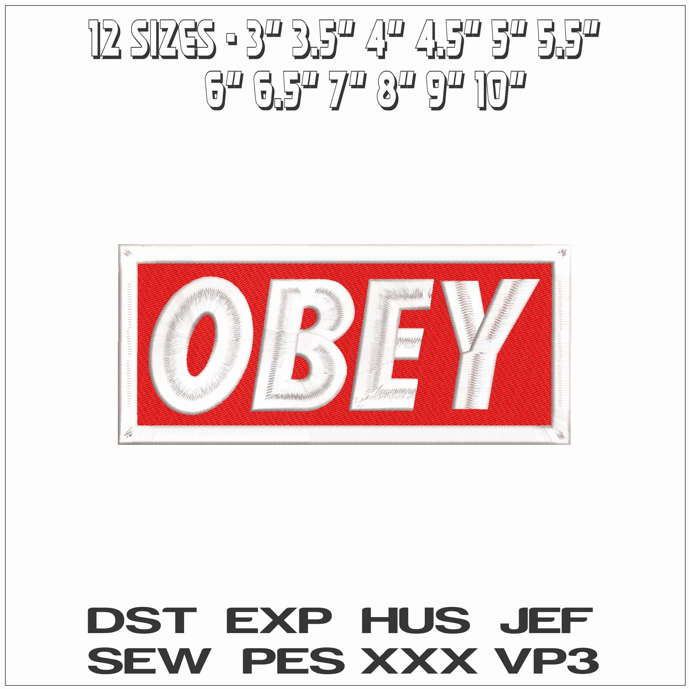 Obey Logo - Elegant embroidery design file - instant download — view 2