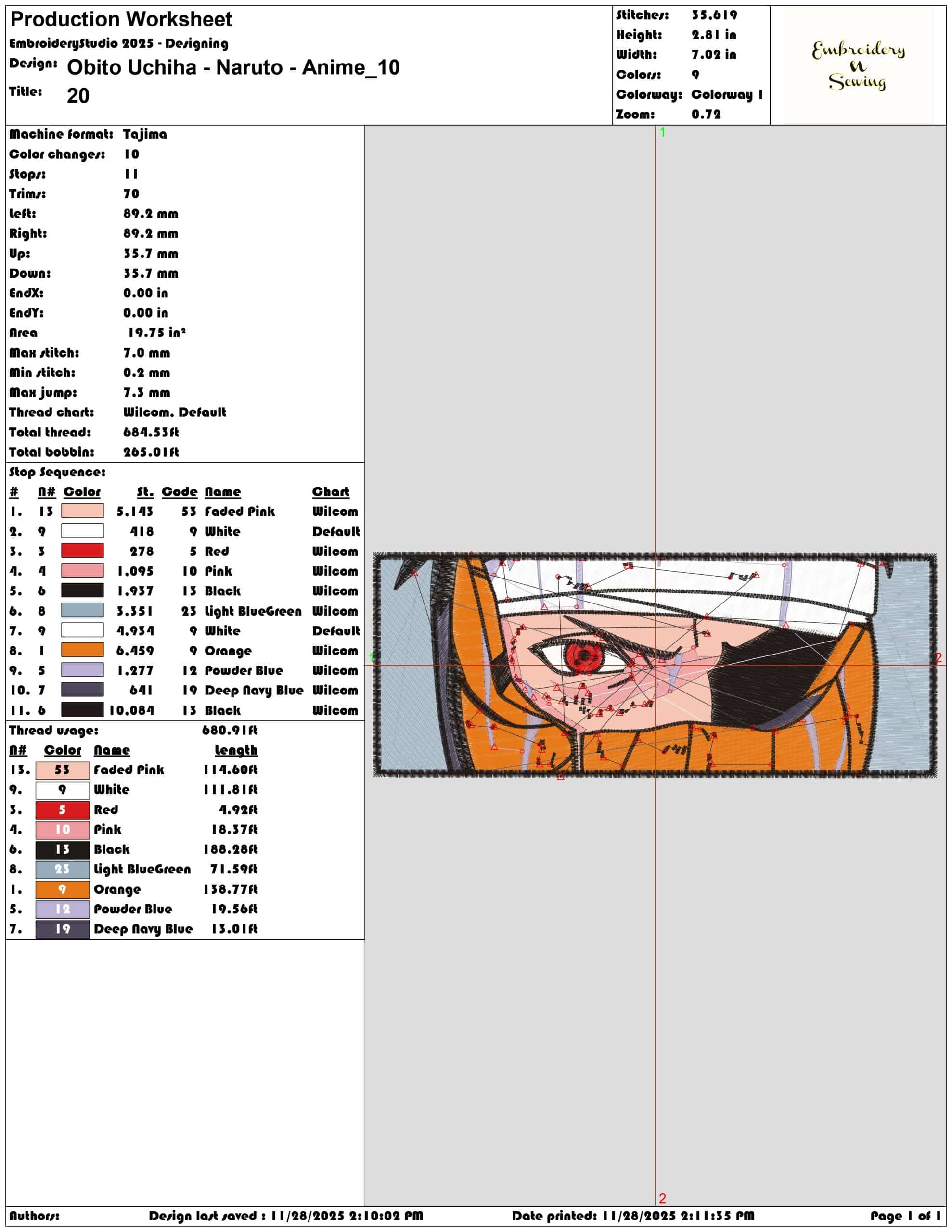 Obito Uchiha Naruto Anime - Elegant embroidery design file - instant download — view 3