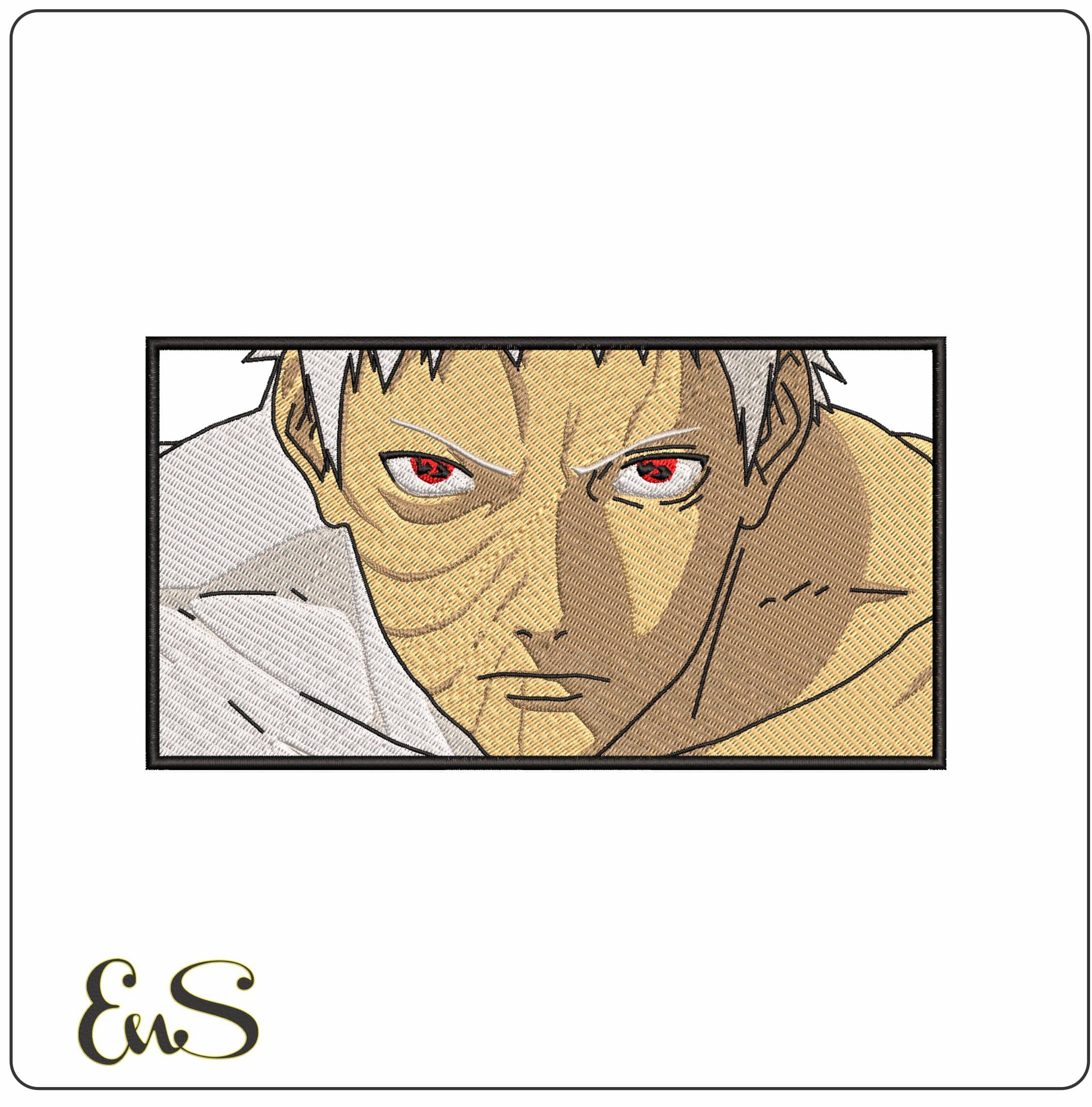 Obito Uchiha shoulders and Eyes Naruto Anime - Elegant embroidery design file - instant download
