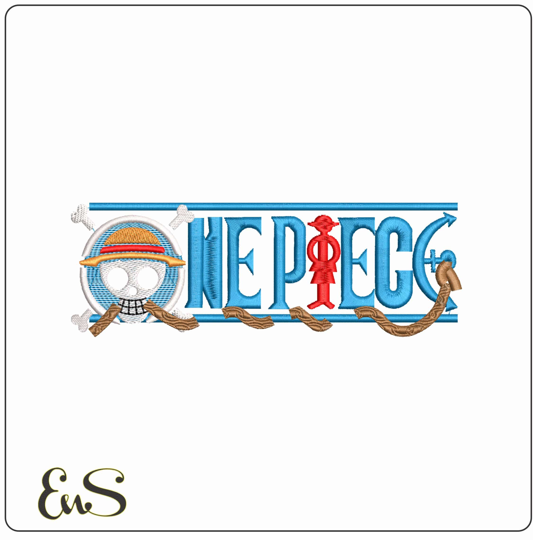 One Name and Logo Anime - Elegant embroidery design file - instant download