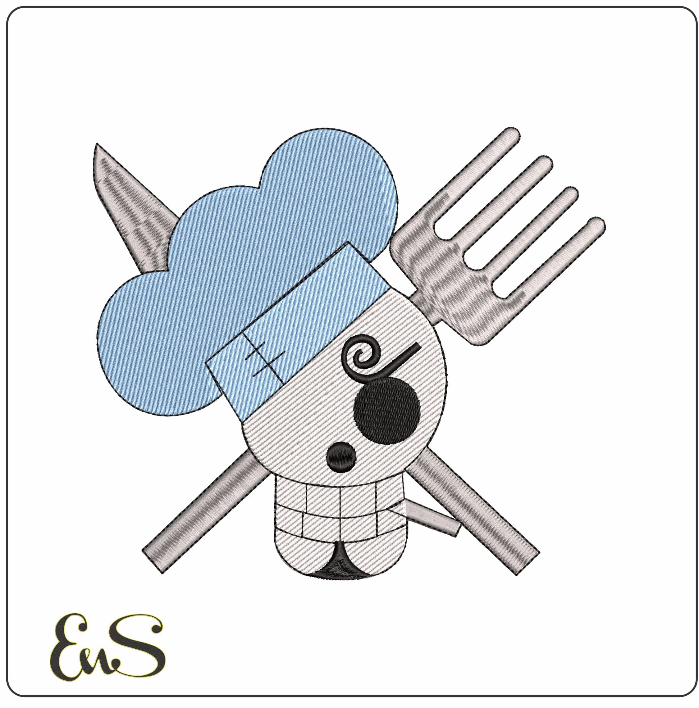 One Piece Chef - Elegant embroidery design file - instant download