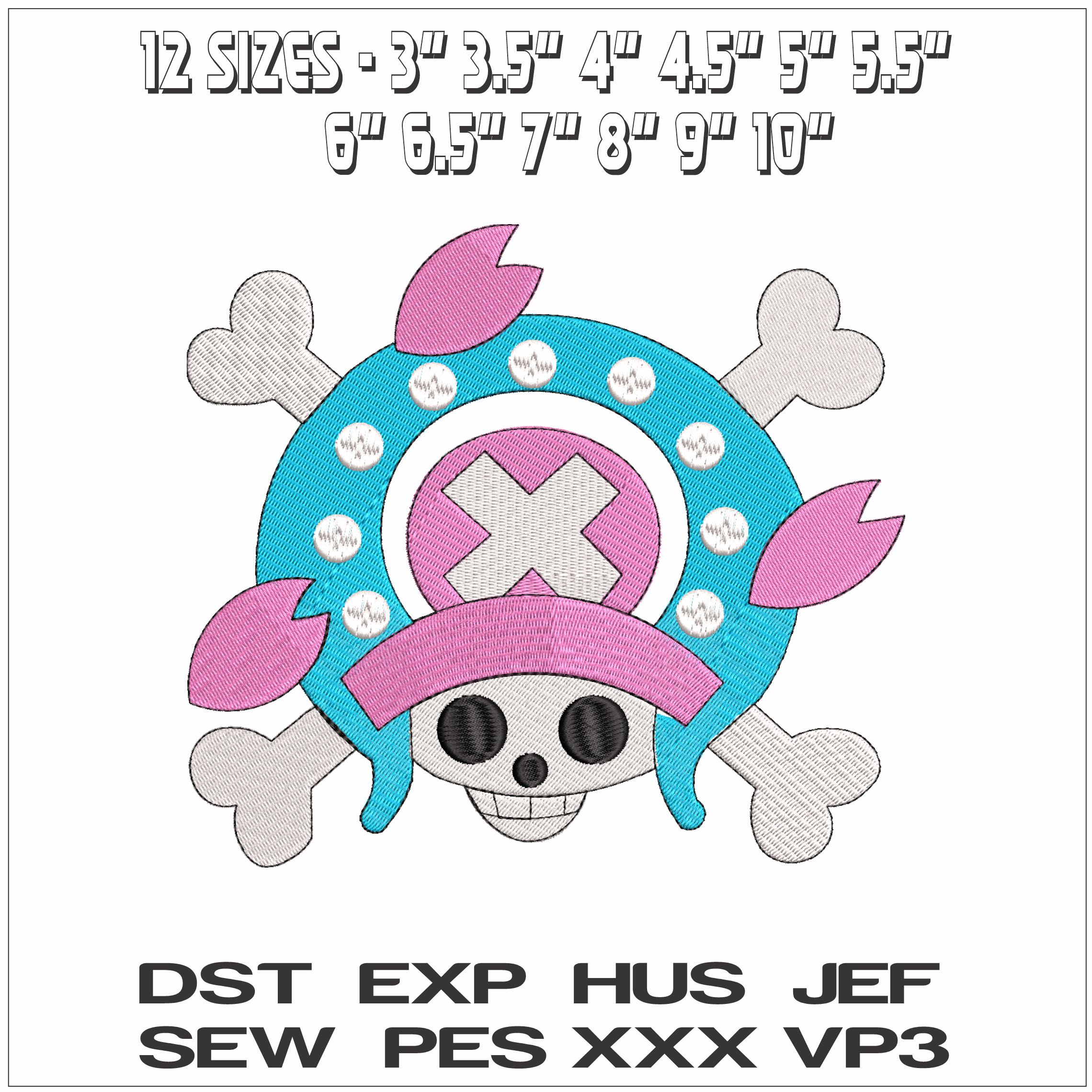 One Piece Jolly Roger- Elegant embroidery design file - instant download — view 2