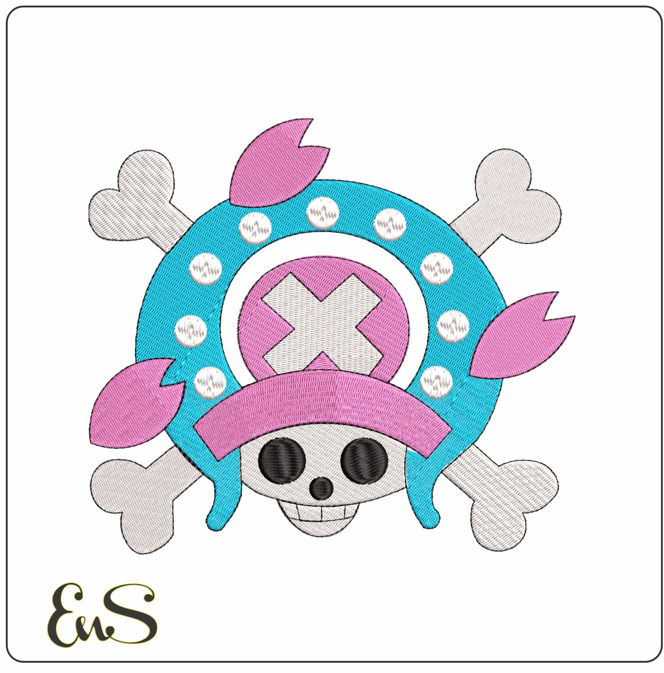 One Piece Jolly Roger- Elegant embroidery design file - instant download