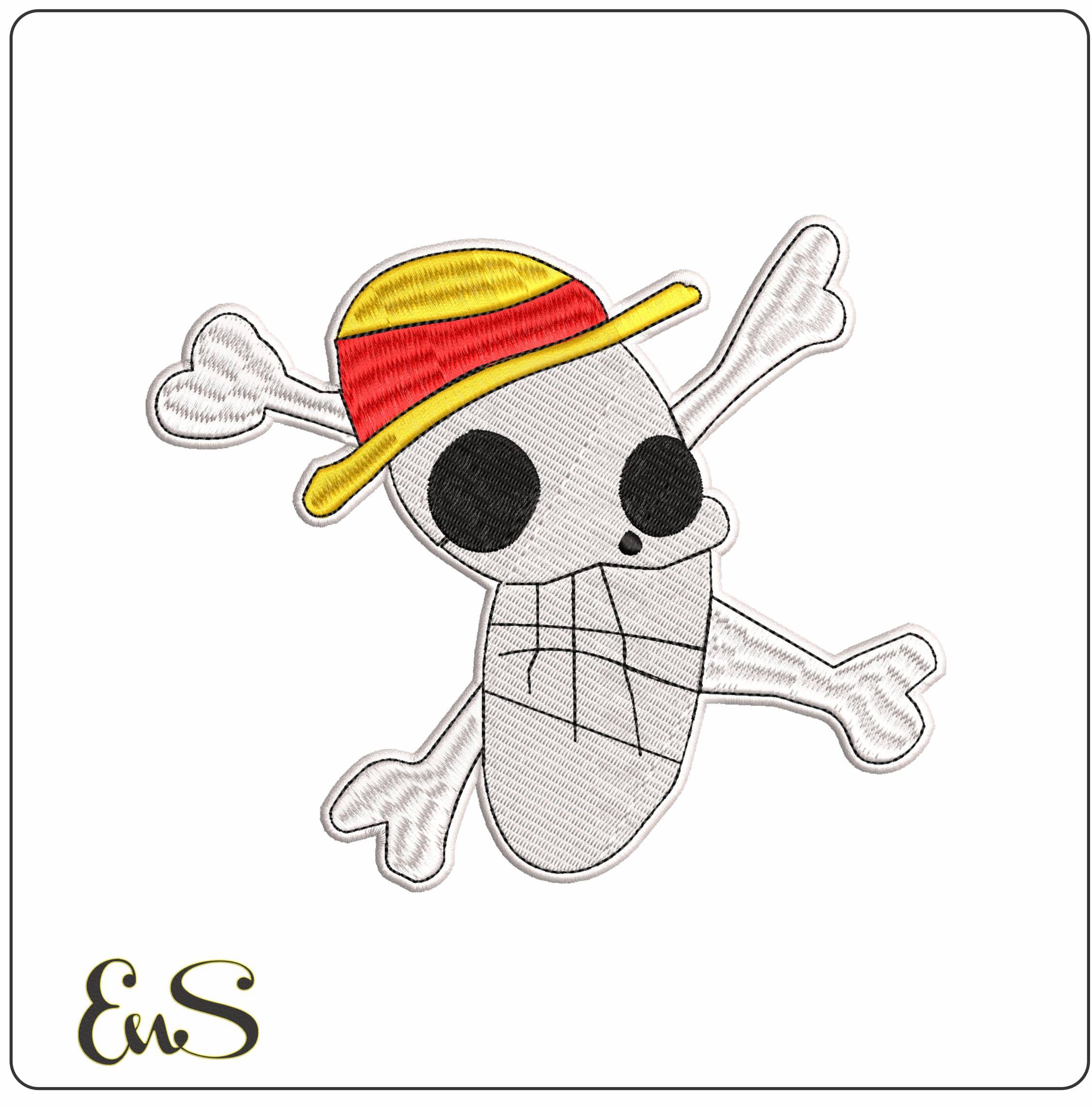 one piece7- Elegant embroidery design file - instant download