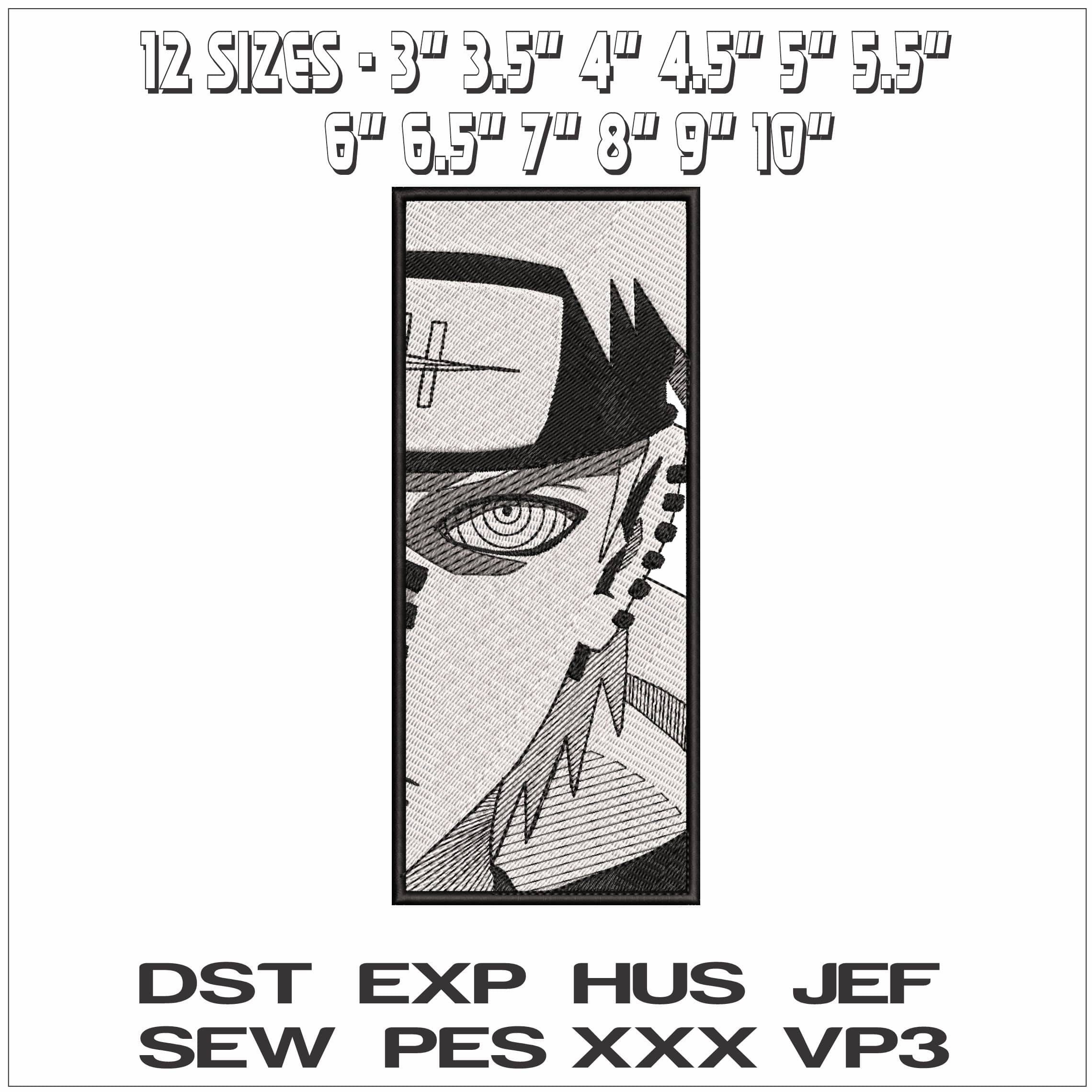 Pain Rinnegan eye Naruto Anime- Elegant embroidery design file - instant download — view 2