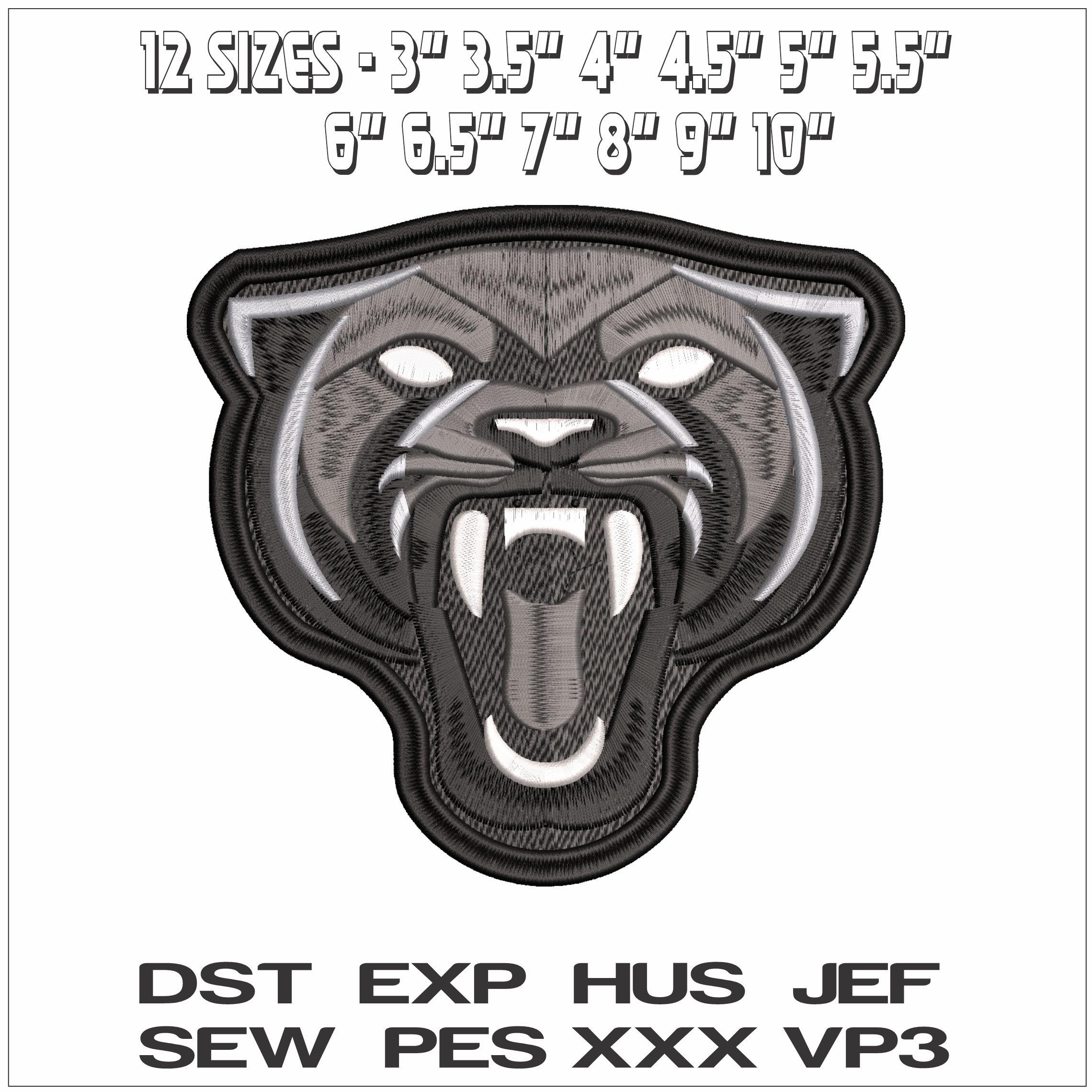 Panther Boy Roaring- Elegant embroidery design file - instant download — view 2