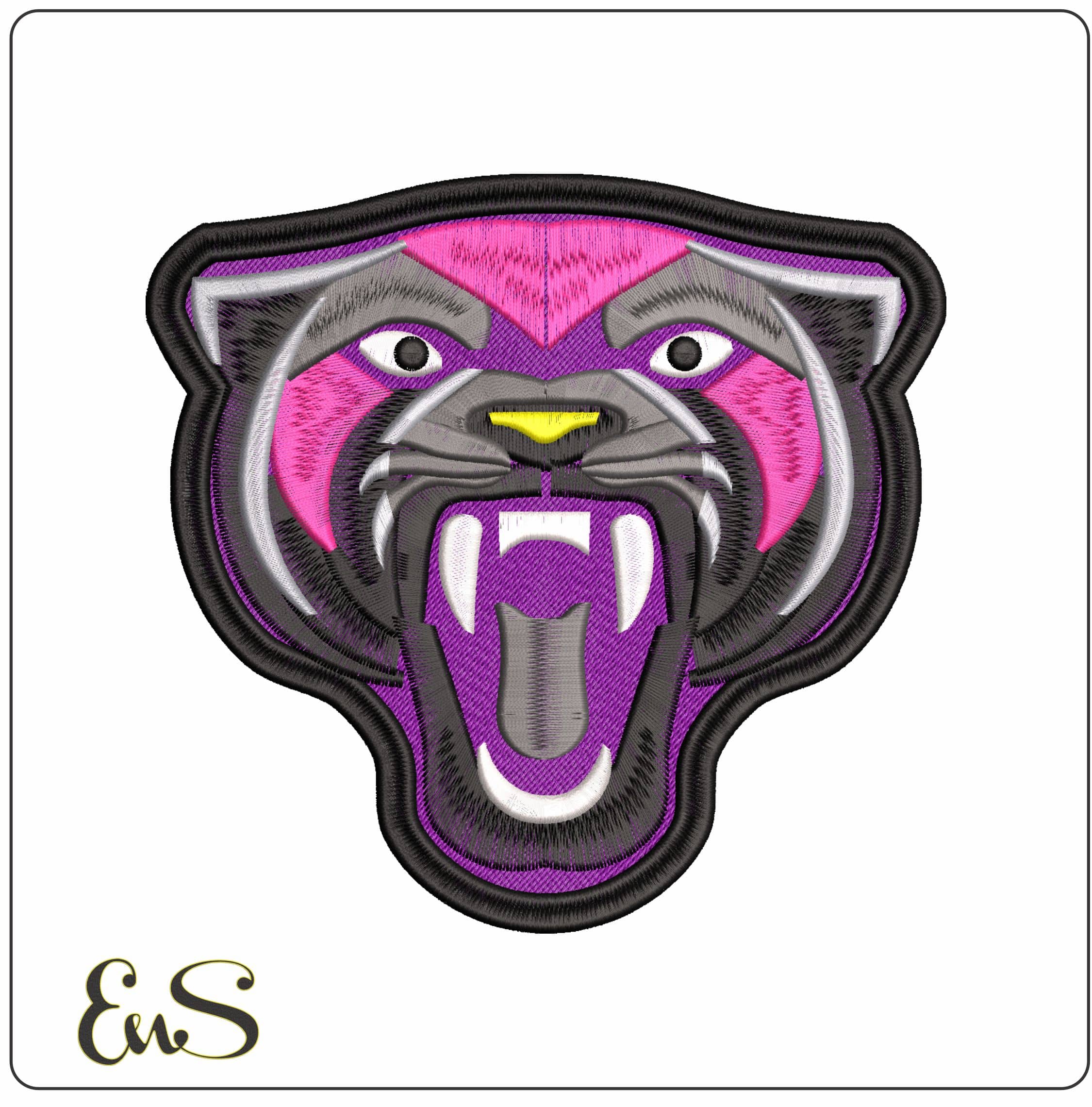 Panther Girl Roaring- Elegant embroidery design file - instant download