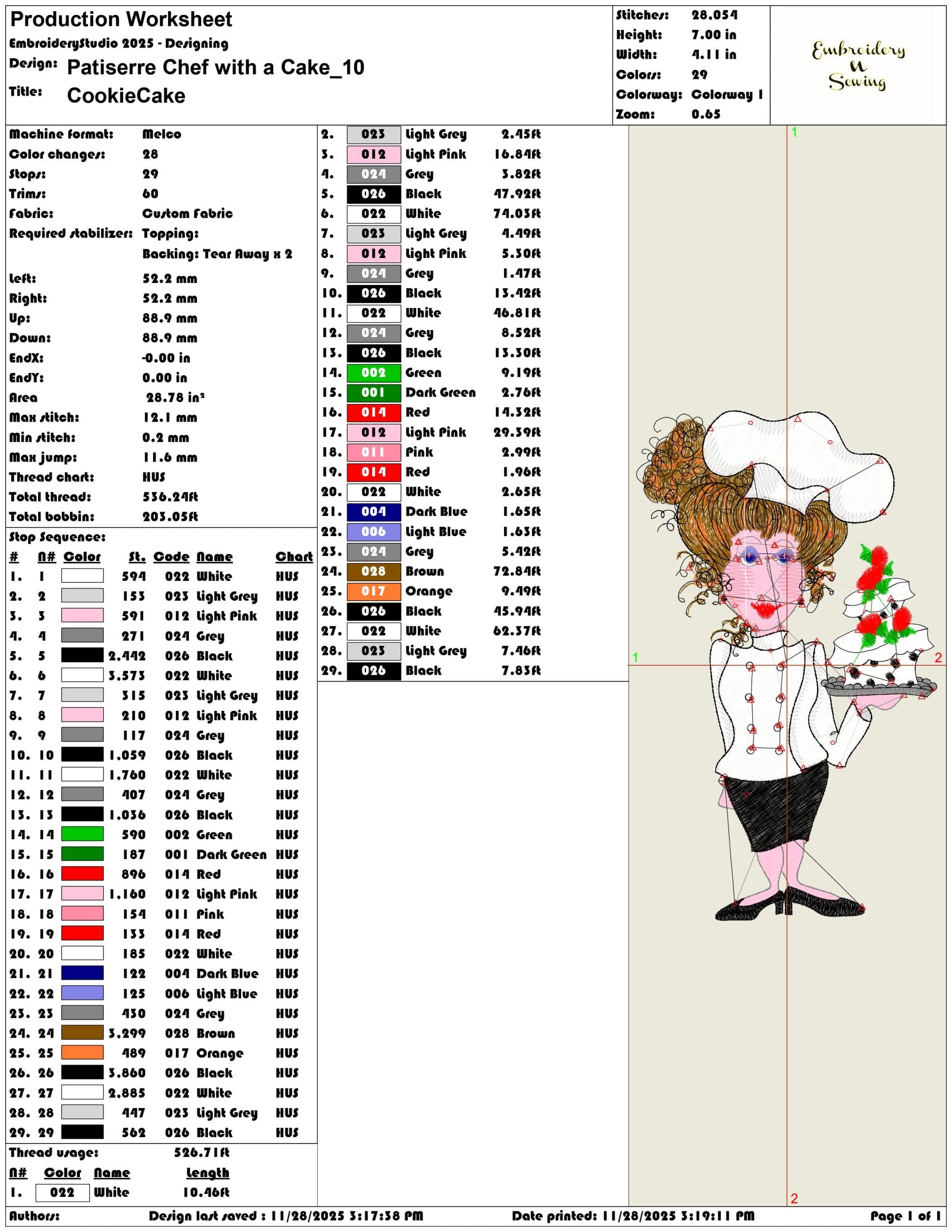 Patiserre Chef with a Cake- Elegant embroidery design file - instant download — view 3