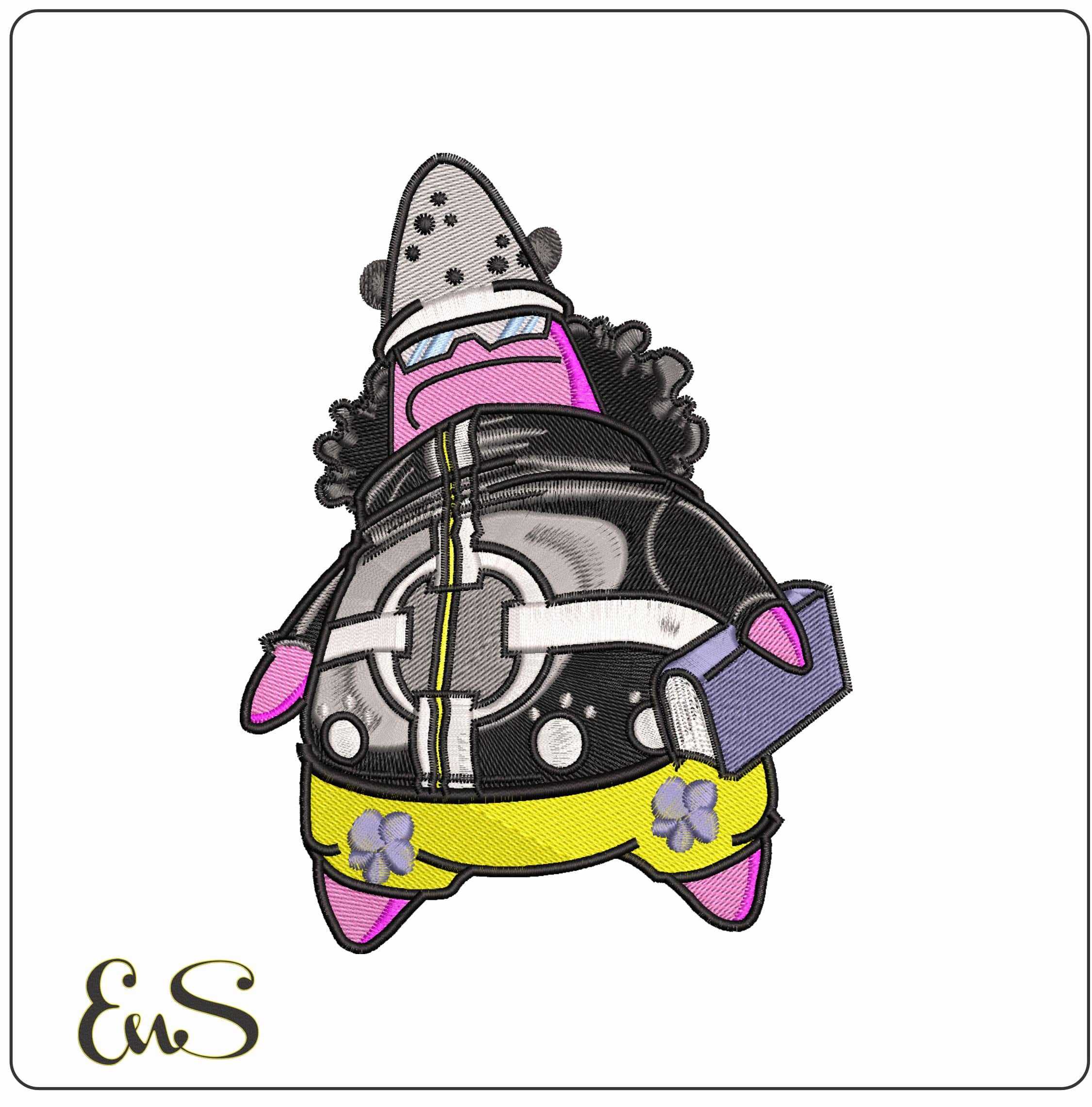 Patrick Star Bartholomew Kuma Spongebob Square Pants- Elegant embroidery design file - instant download