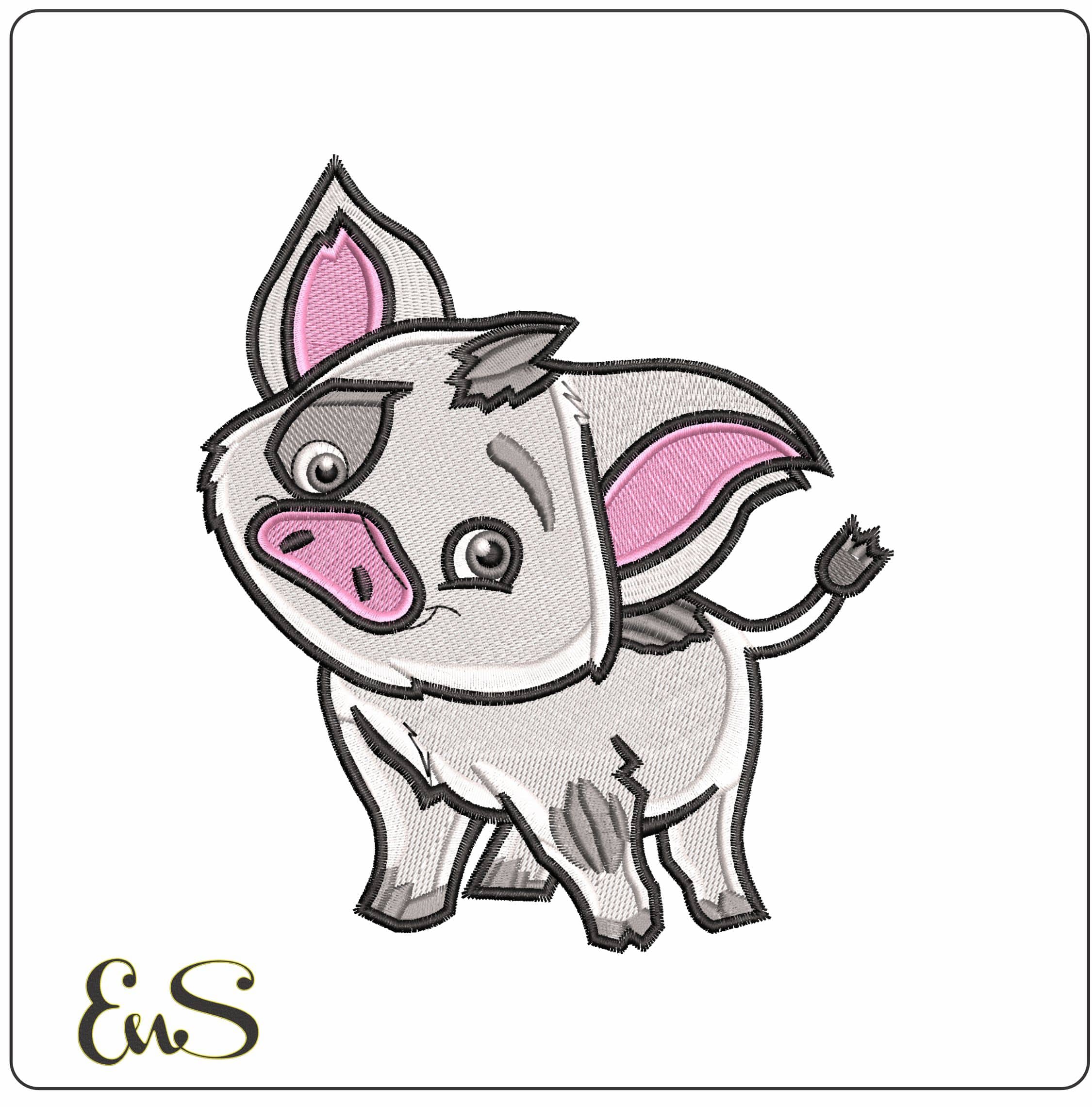 Pau Pig Moana Disney- Elegant embroidery design file - instant download