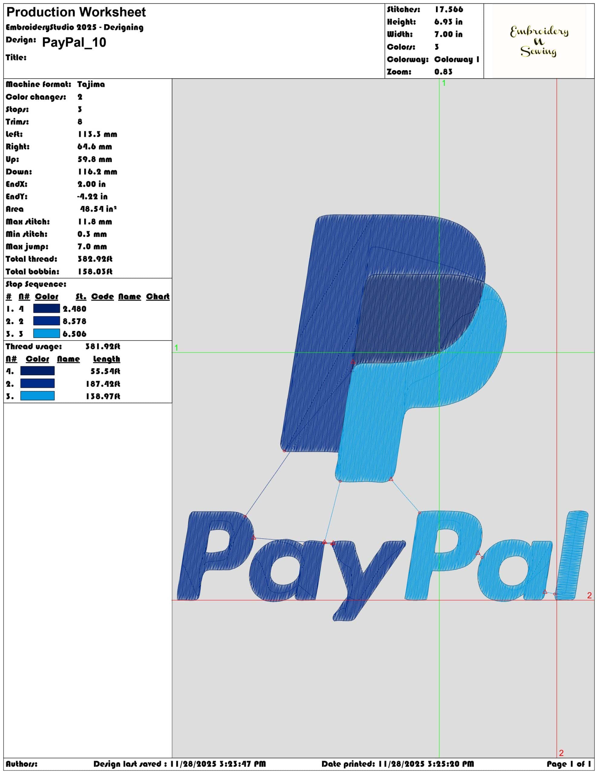 PayPal- Elegant embroidery design file - instant download — view 3