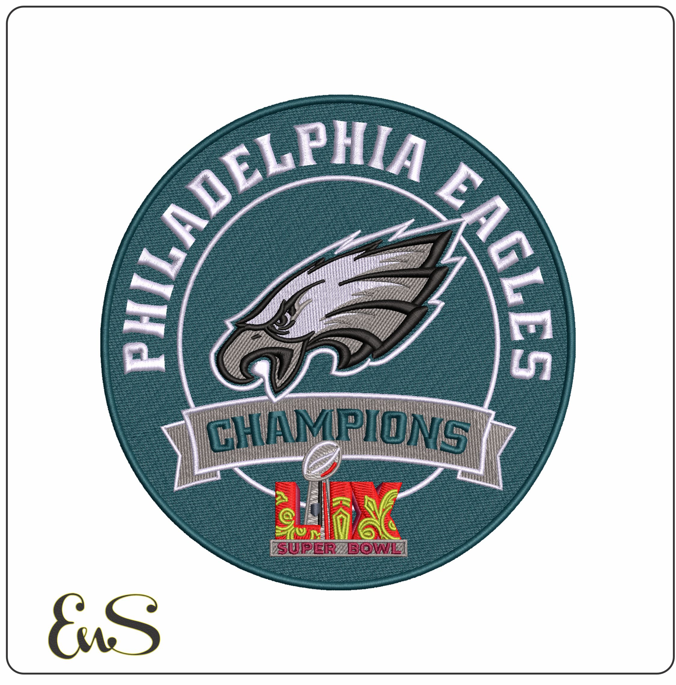 Philadephia Eagle Super Bowl Champions- Elegant embroidery design file - instant download