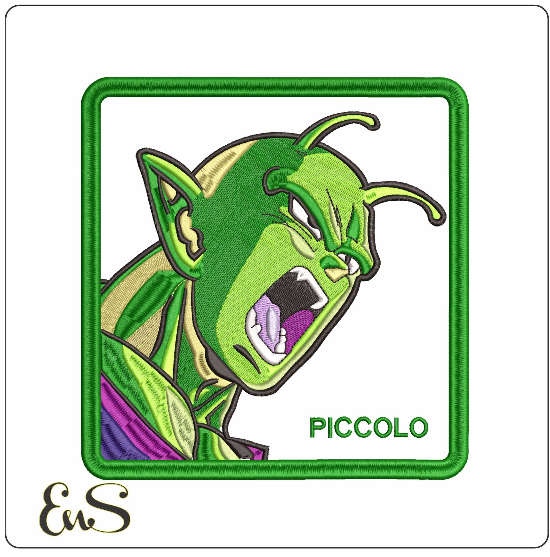 Piccolo Head roaring in Frame Anime- Elegant embroidery design file - instant download