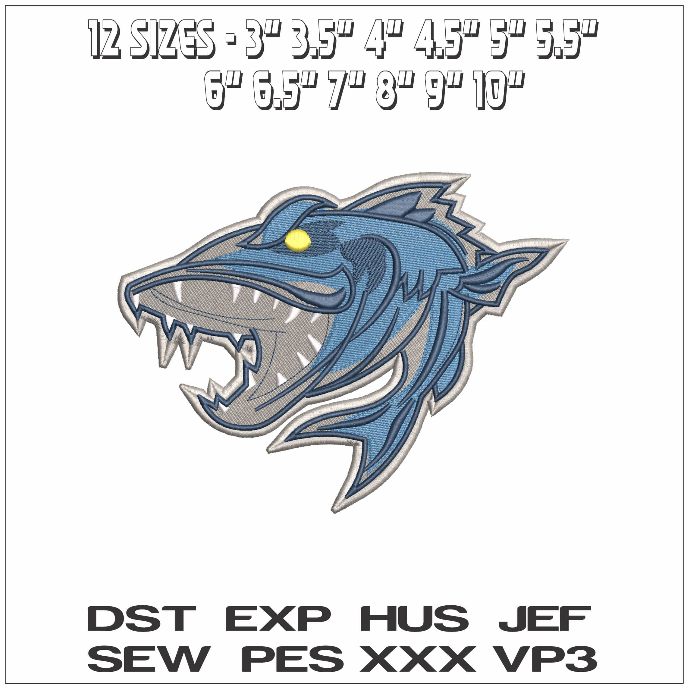 Pike- Elegant embroidery design file - instant download — view 2