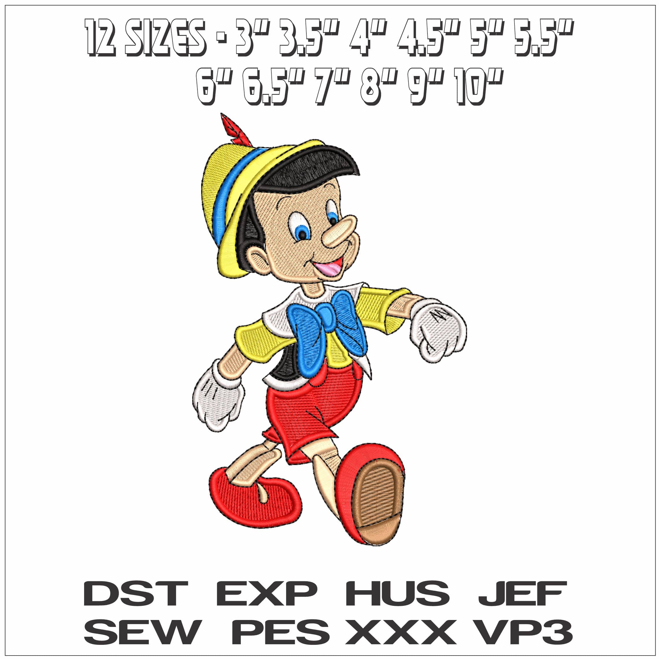Pinochoo Disney- Elegant embroidery design file - instant download — view 2