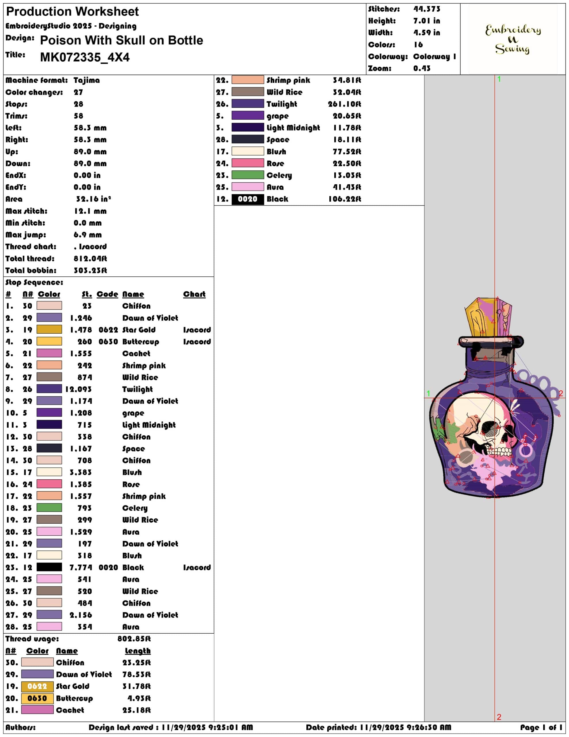 Poison With Skull on Bottle- Elegant embroidery design file - instant download — view 3