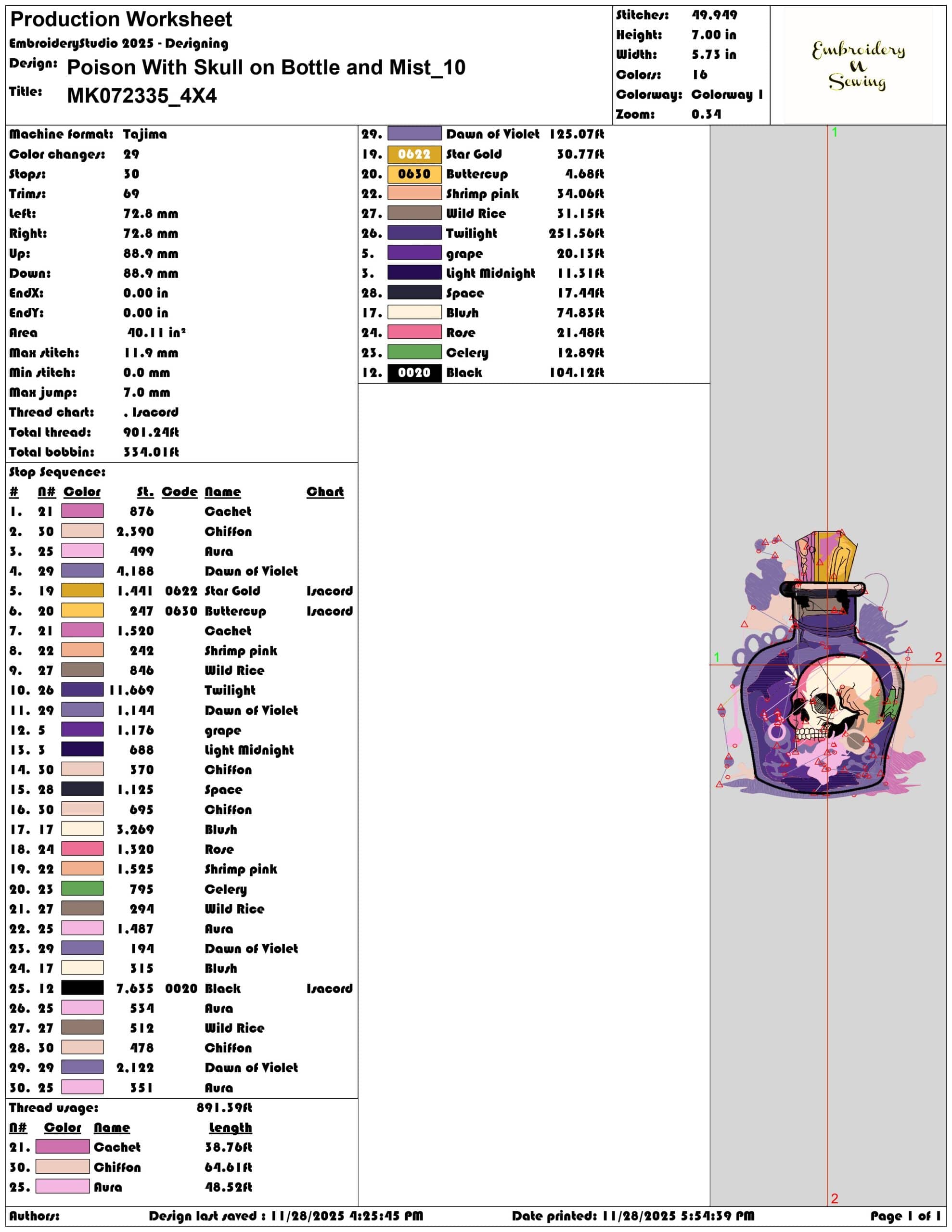 Poison With Skull on Bottle and Mist- Elegant embroidery design file - instant download — view 3