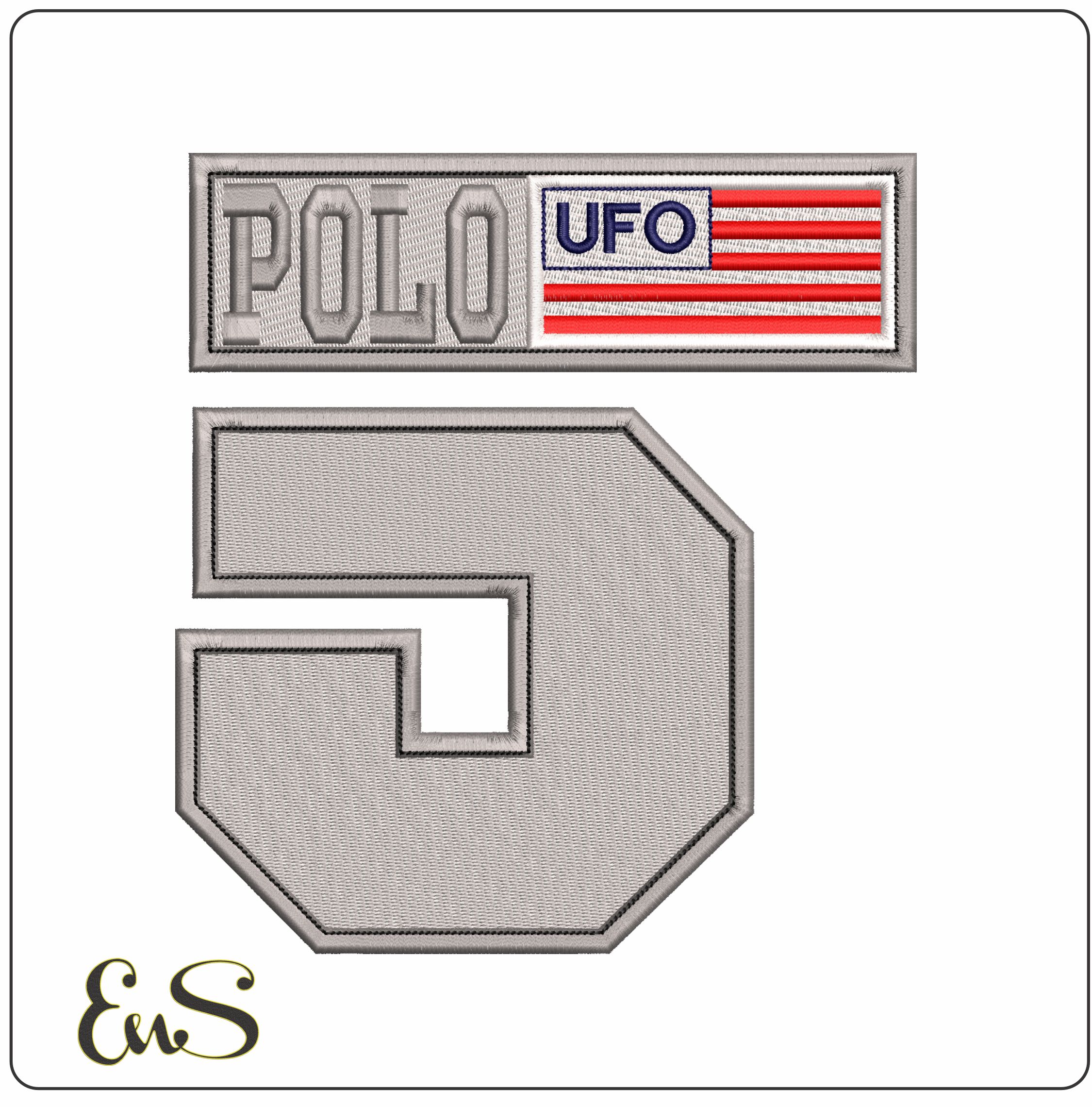 Polo UFO Logo- Elegant embroidery design file - instant download