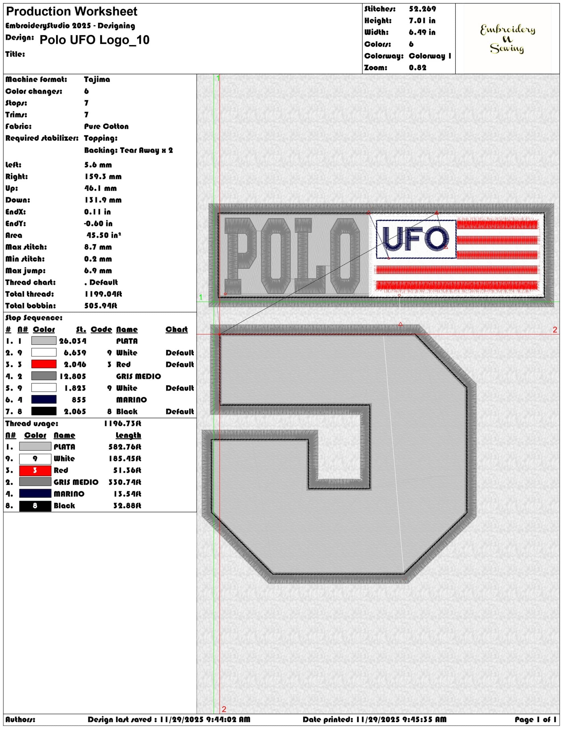 Polo UFO Logo- Elegant embroidery design file - instant download — view 3